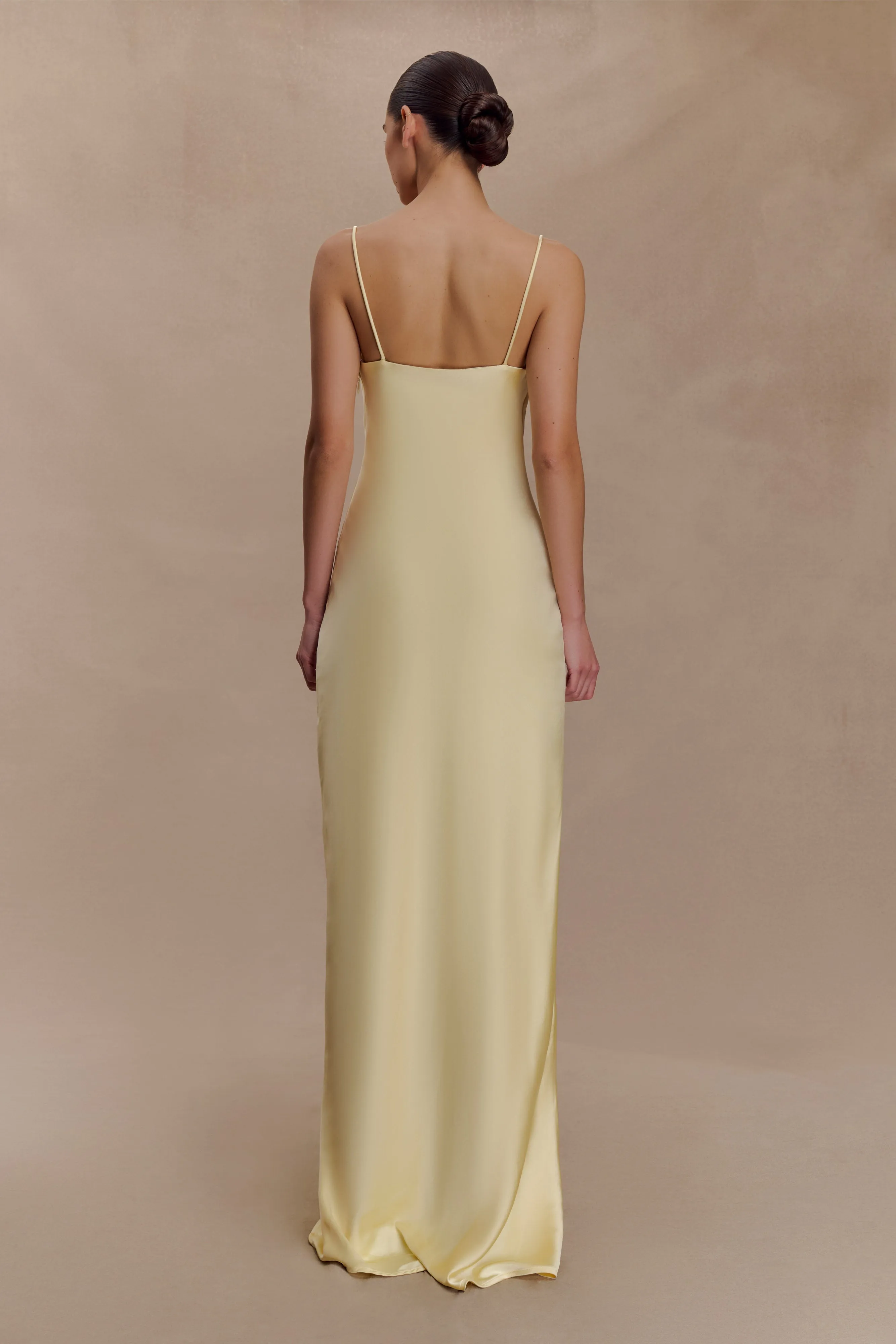 Isadora Lace & Satin Maxi Dress - Lemon sold by Meshki product image thumbnail 2