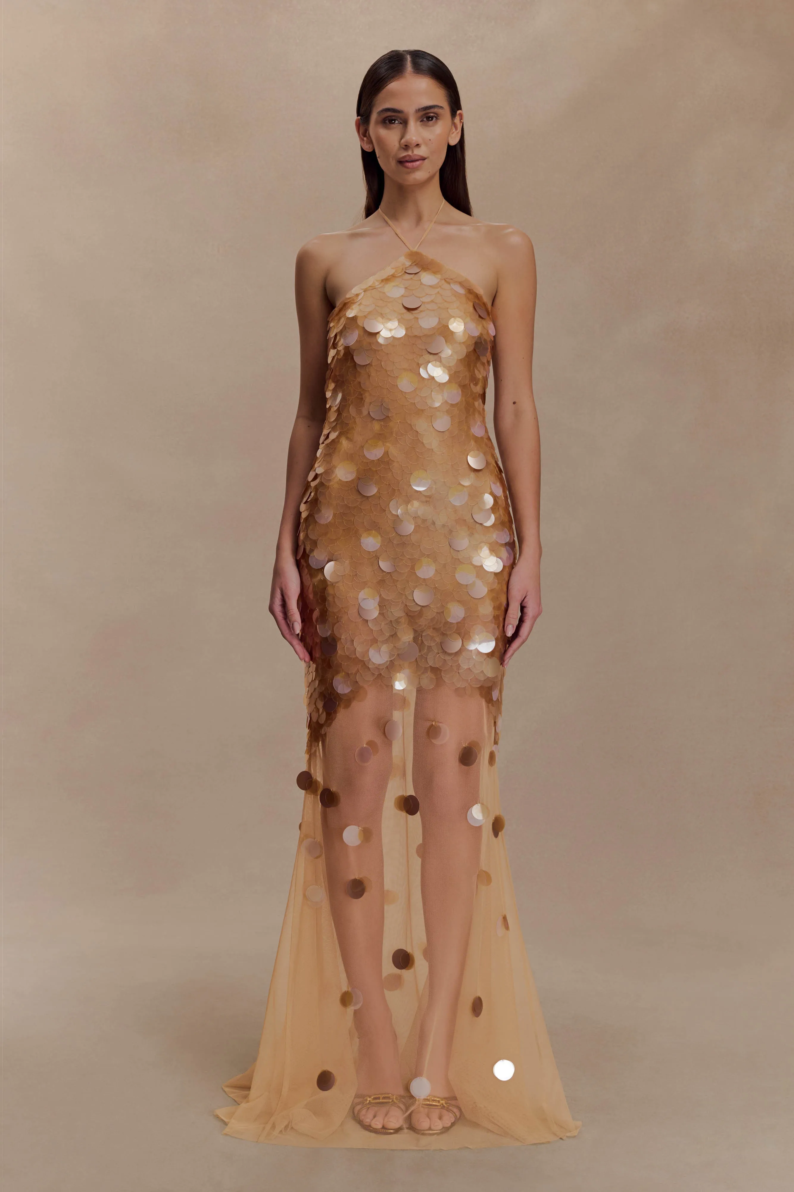 Jenny Hand Embellished Maxi Dress - Gold sold by Meshki product image thumbnail 5