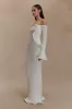 Sandrine Off Shoulder Knit Maxi Dress - White sold by Meshki