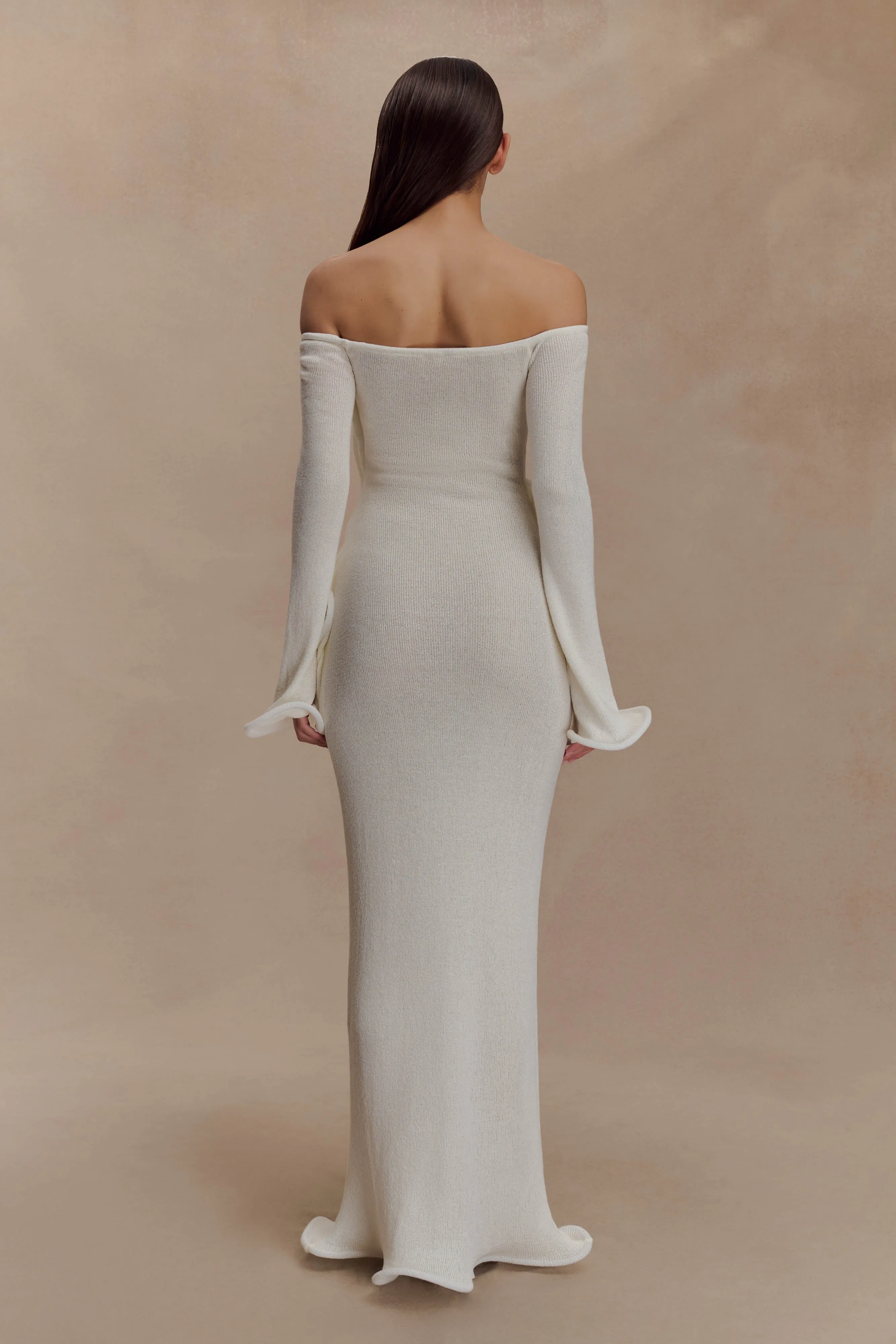 Sandrine Off Shoulder Knit Maxi Dress - White sold by Meshki product image thumbnail 2