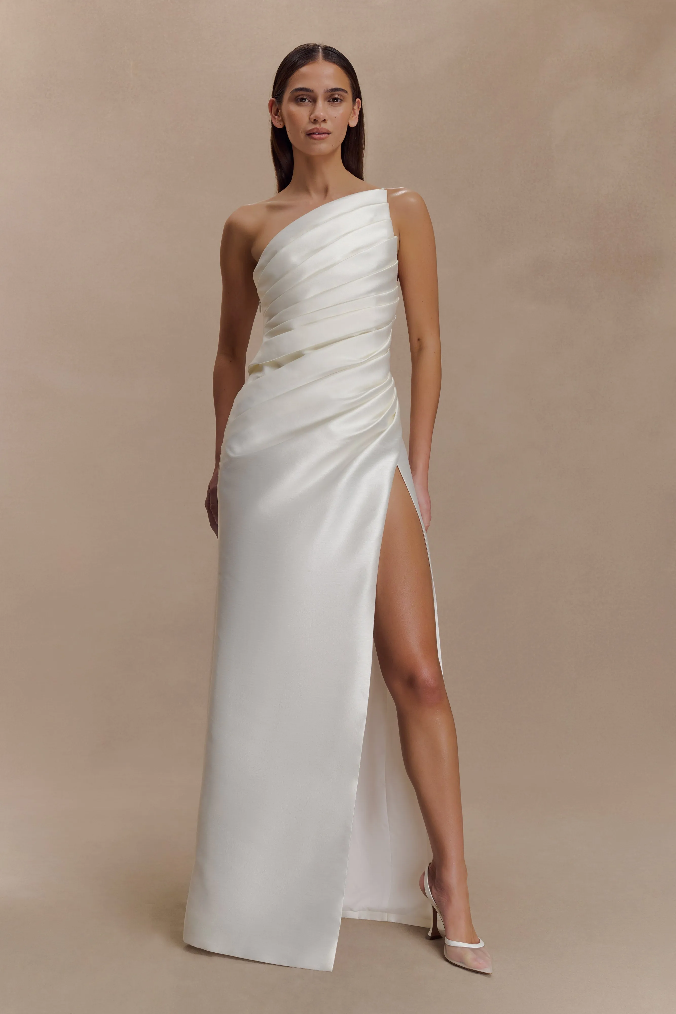 Francine One Shoulder Maxi Dress - Ivory sold by Meshki product image thumbnail 2