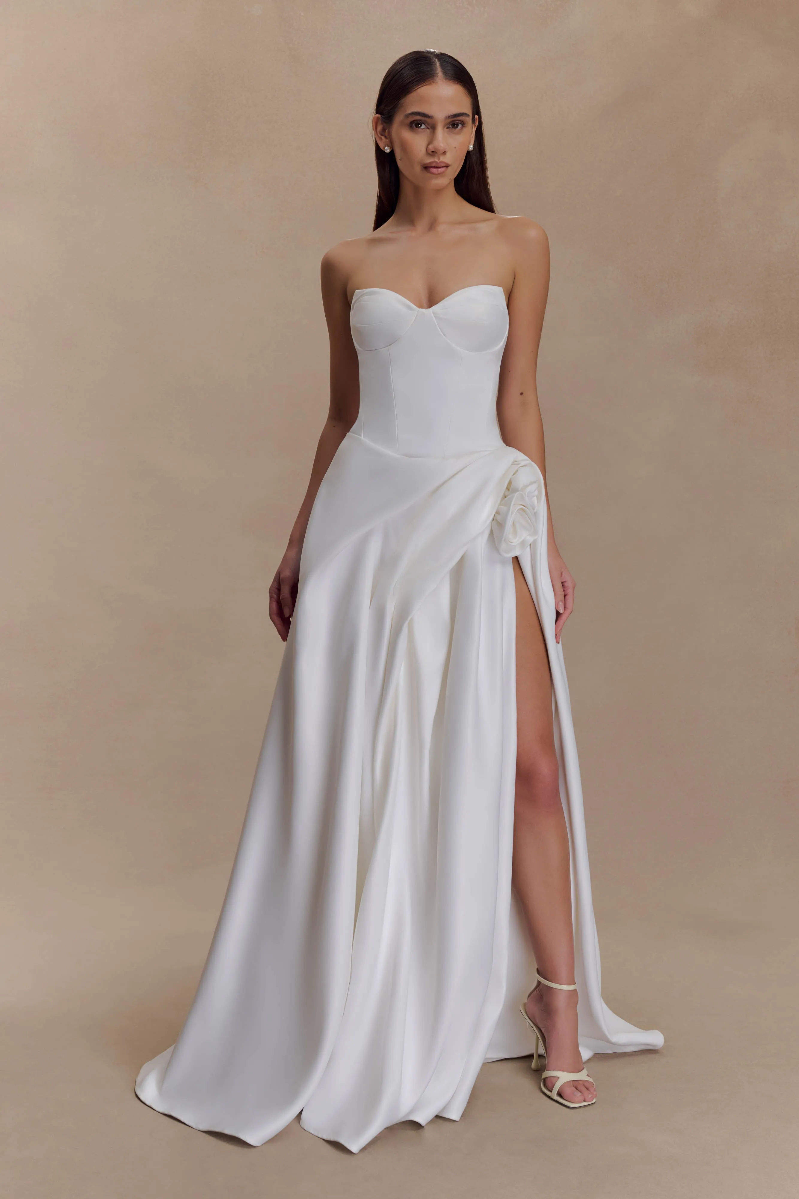 Elizabeth Strapless Corset Maxi Dress - White sold by Meshki product image thumbnail 3