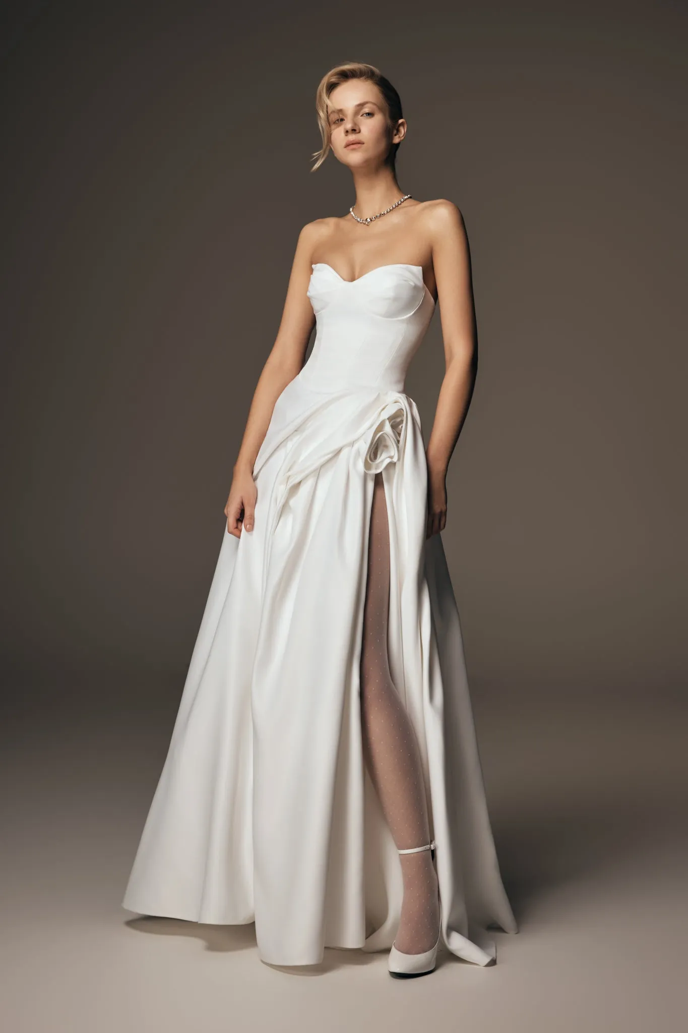 Elizabeth Strapless Corset Maxi Dress - White sold by Meshki