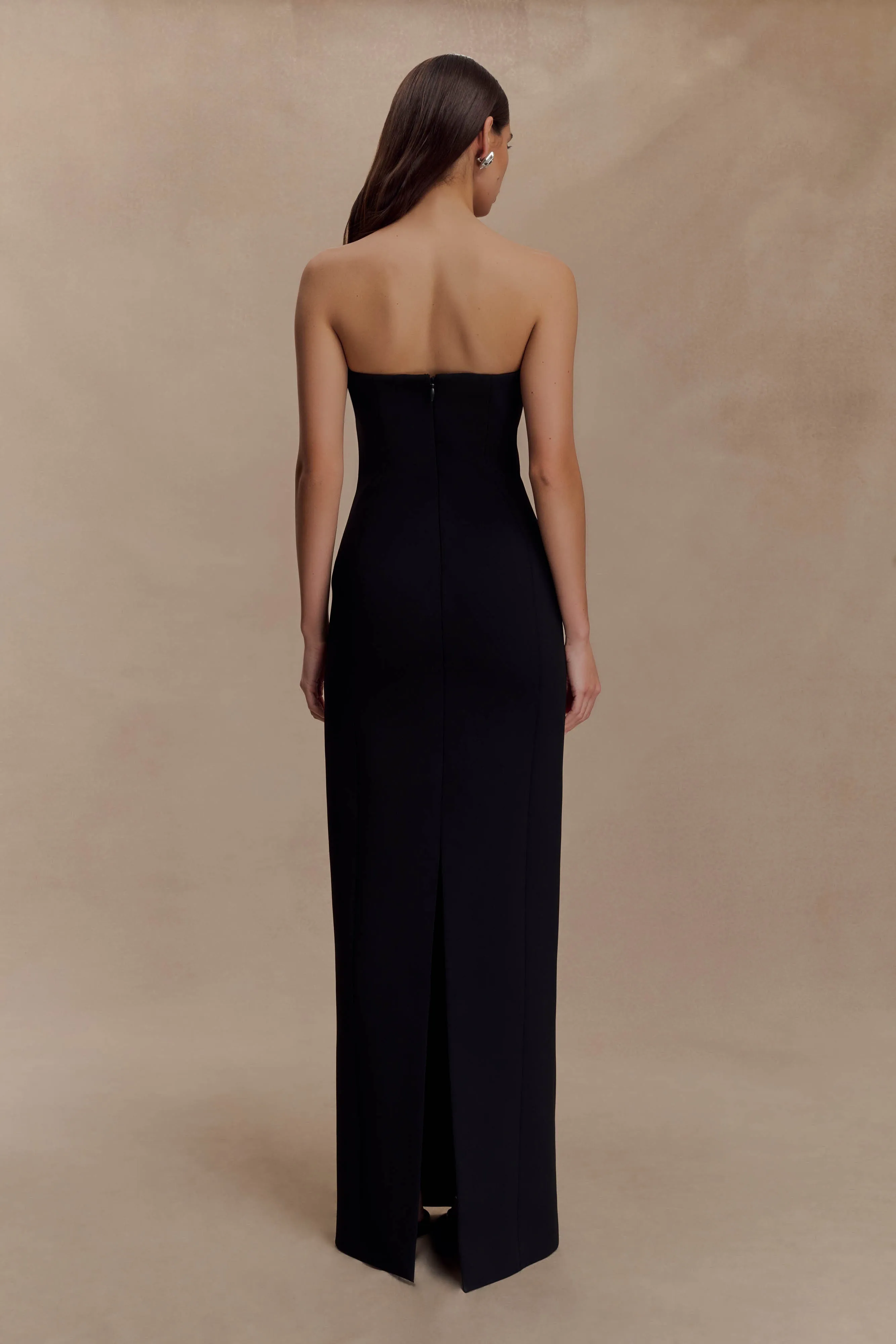 Kalila Strapless Crepe Maxi Dress - Black sold by Meshki product image thumbnail 2