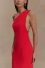 Milena One Shoulder Crepe Maxi Dress - Red sold by Meshki