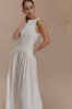 Acacia Contrast Sleeveless Maxi Dress - White sold by Meshki