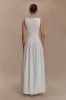 Acacia Contrast Sleeveless Maxi Dress - White sold by Meshki