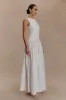 Acacia Contrast Sleeveless Maxi Dress - White sold by Meshki