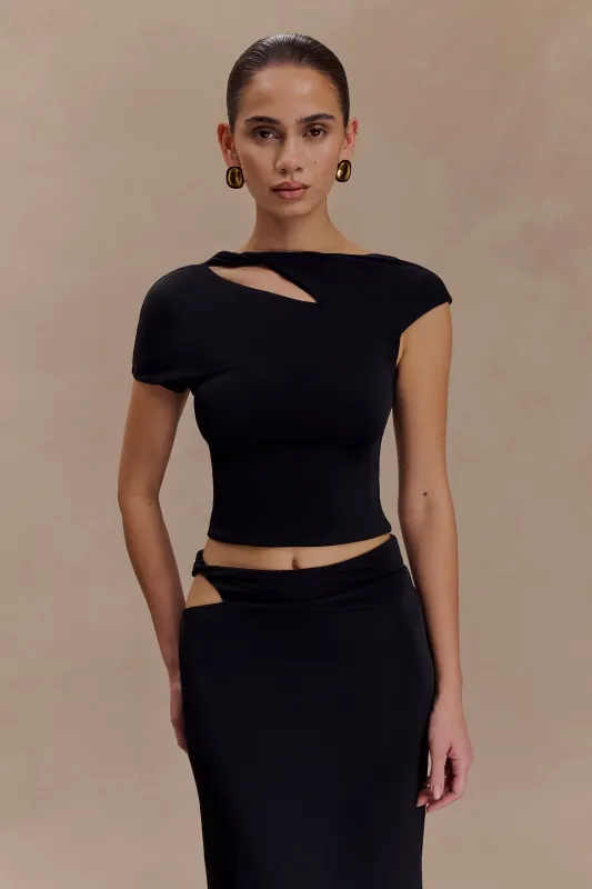 Haven Slinky Twist Top - Black sold by Meshki