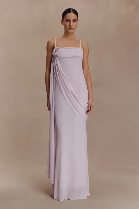 Leena Chiffon Maxi Dress - Light Lilac sold by Meshki