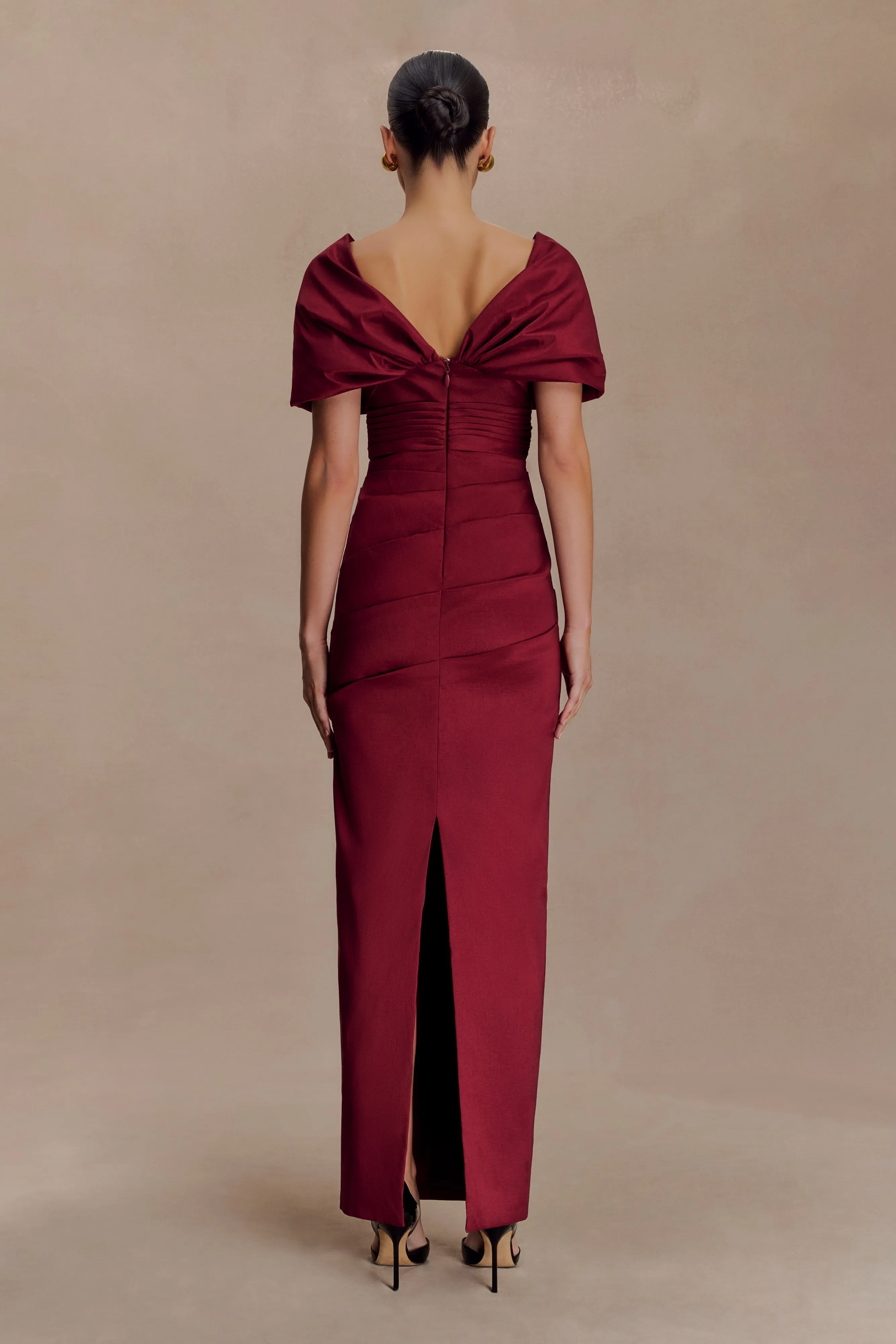 Thelma Bardot Maxi Dress - Wine sold by Meshki product image thumbnail 3