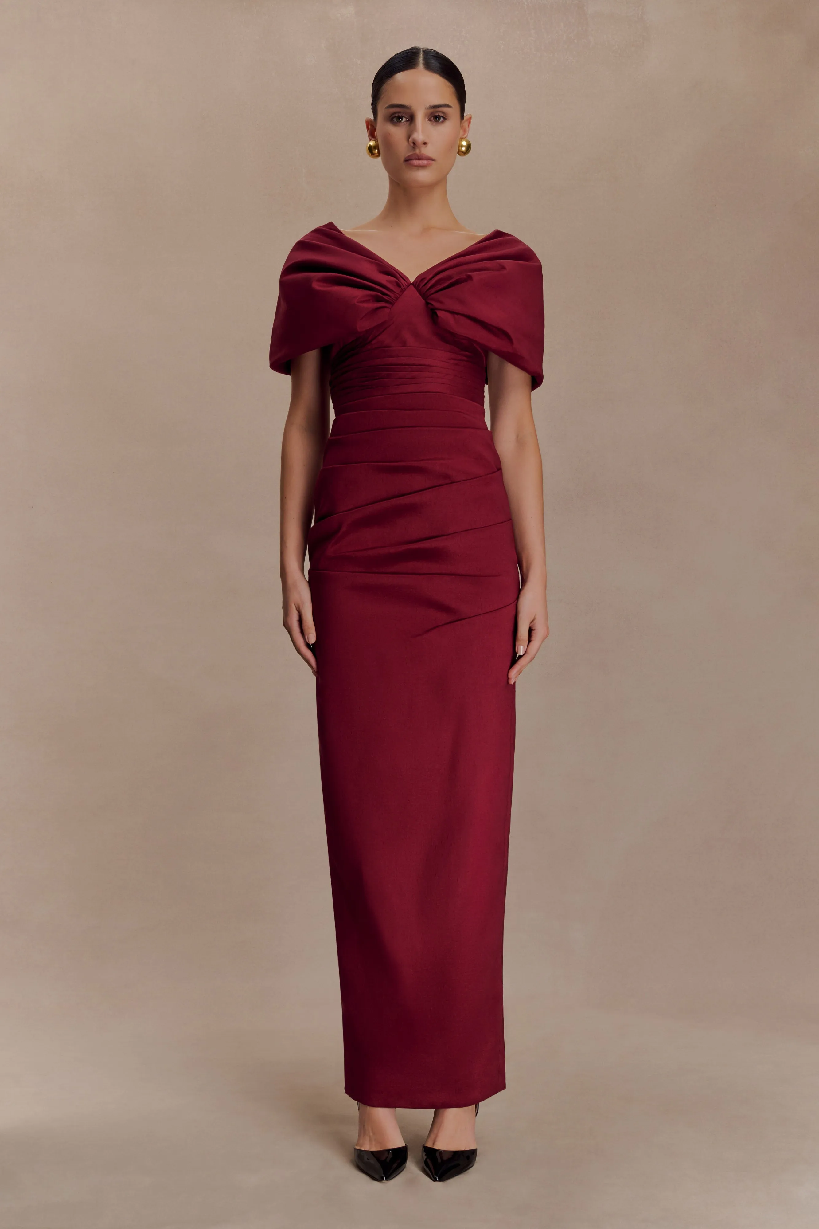 Thelma Bardot Maxi Dress - Wine sold by Meshki product image thumbnail 5