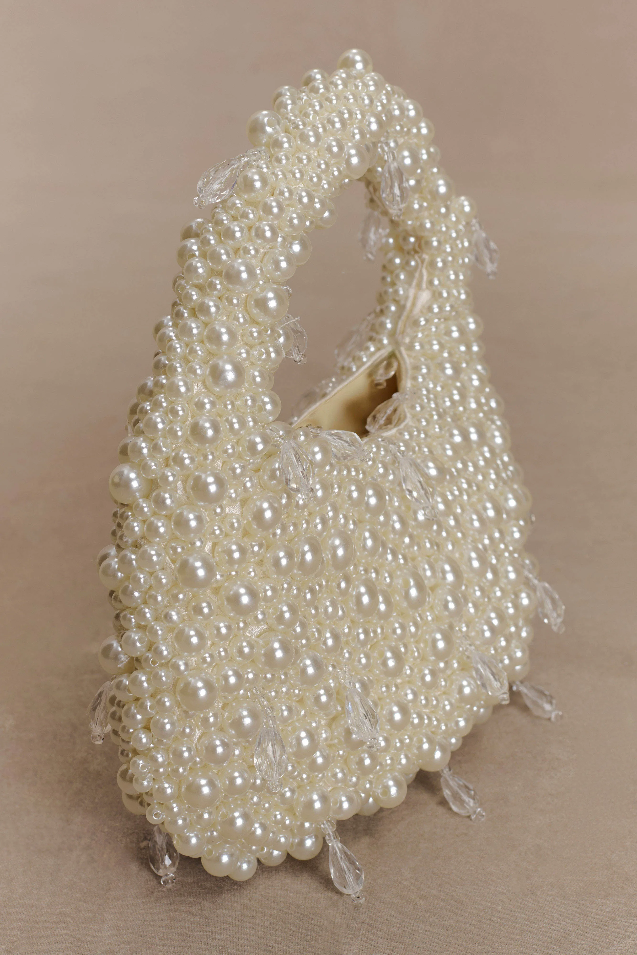 Amara Pearl Teardrop Beaded Bag - White sold by Meshki product image thumbnail 2