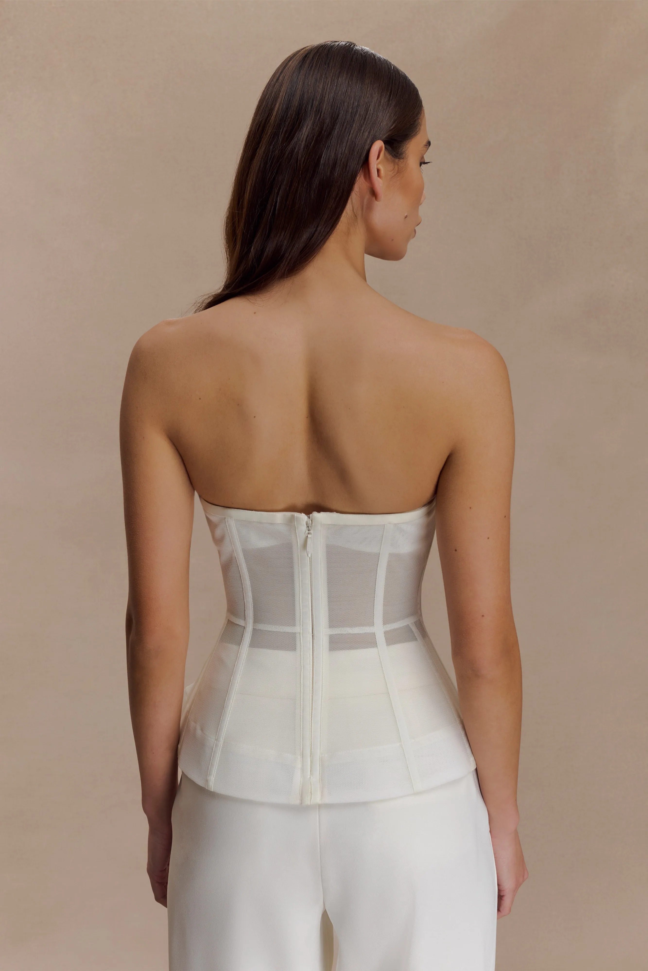 Zoe Structured Corset - White sold by Meshki product image thumbnail 4