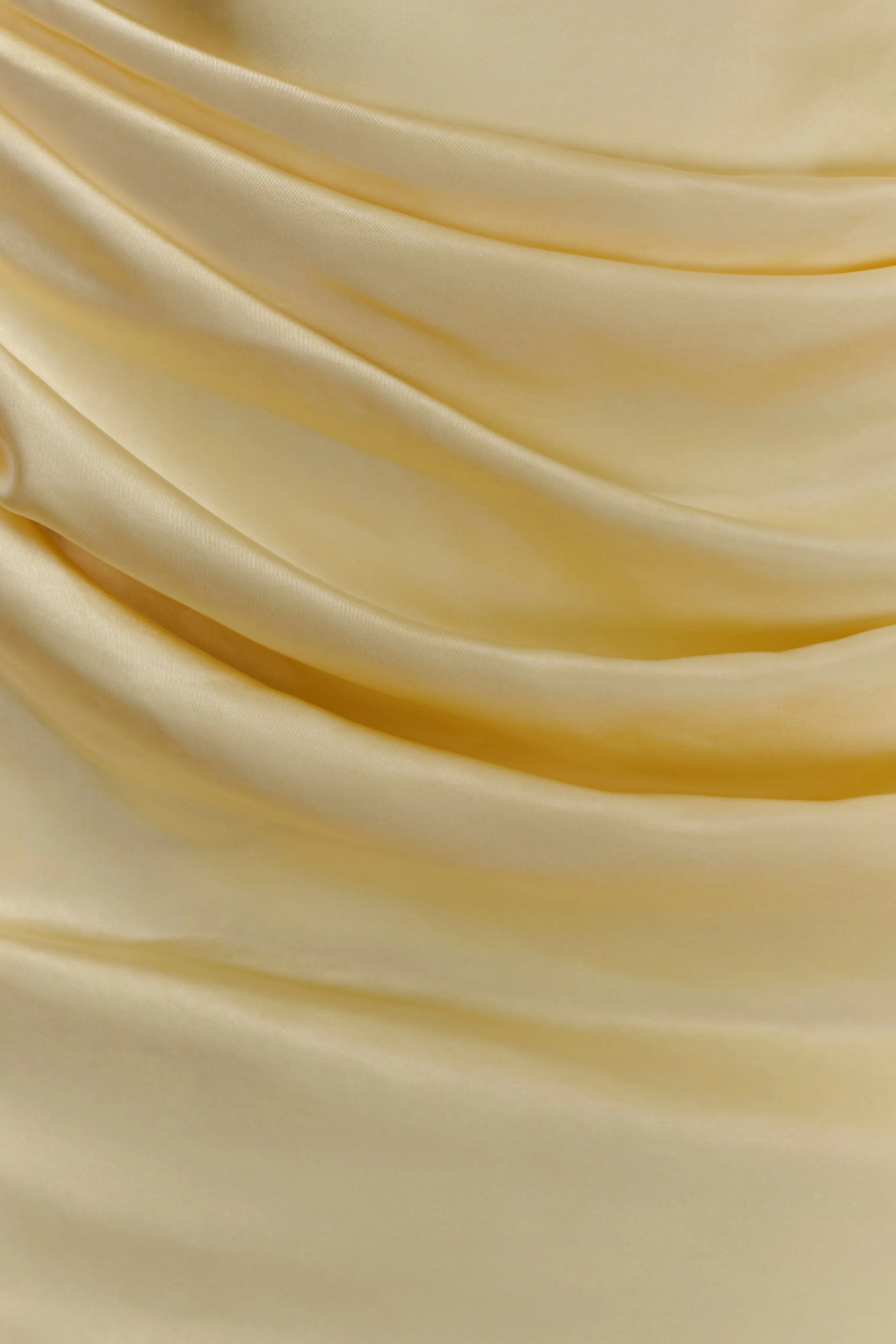 Iris Long Sleeve Satin Maxi Dress - Lemon sold by Meshki product image thumbnail 4