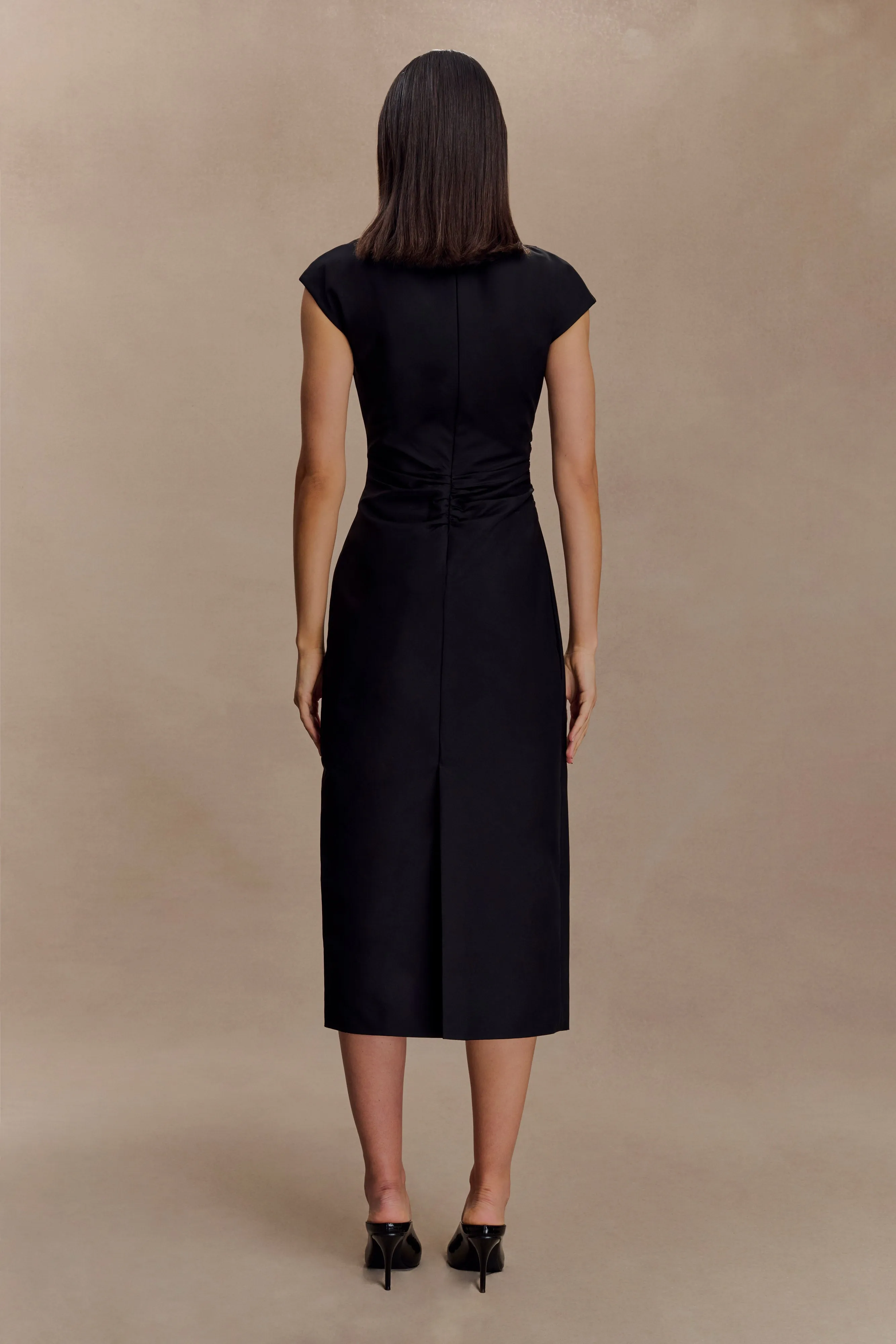 Lorena Cotton Midi Dress - Black sold by Meshki product image thumbnail 2
