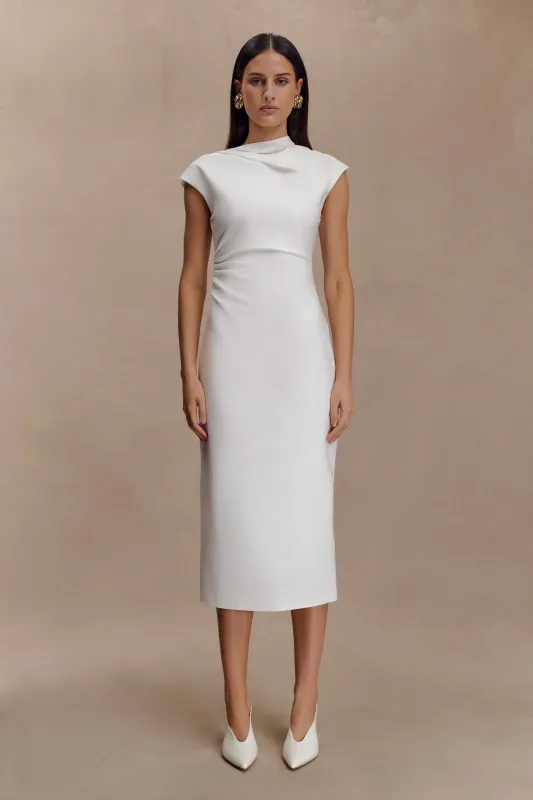 Lorena Cotton Midi Dress - White sold by Meshki