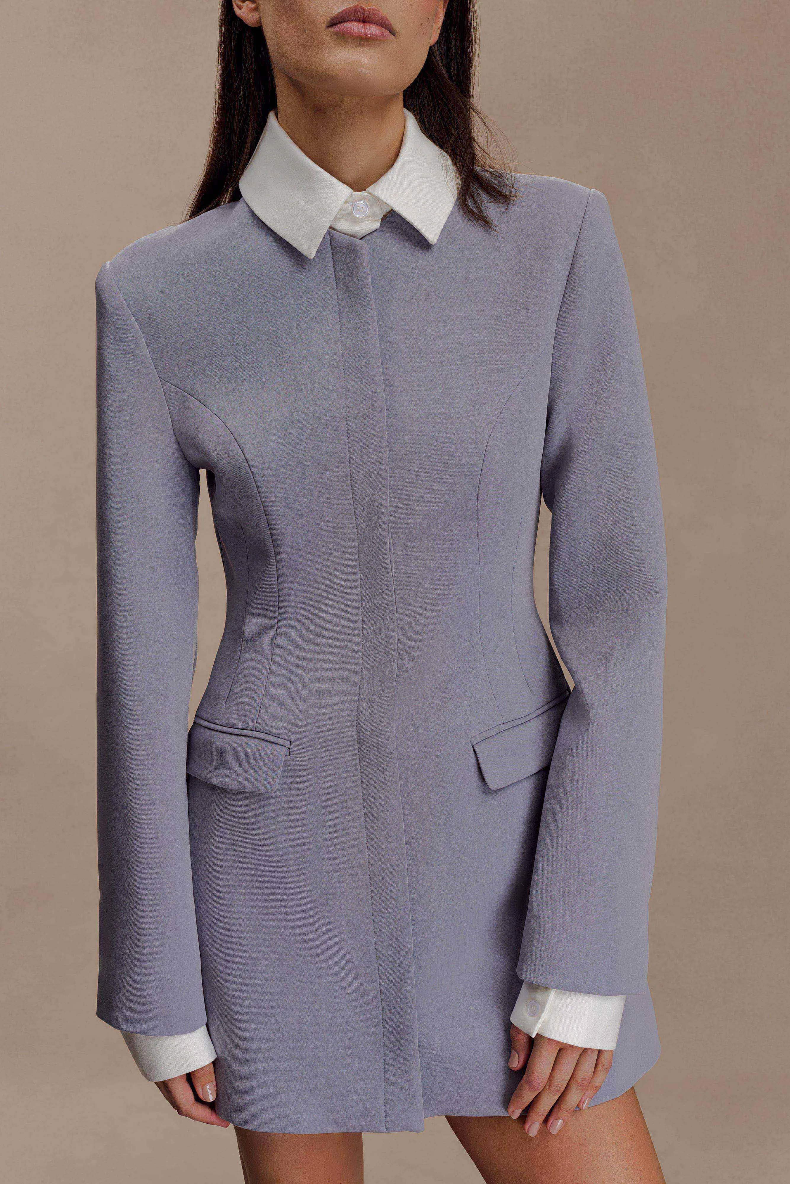 Gretchen Suiting Mini Dress - Grey sold by Meshki product image thumbnail 3