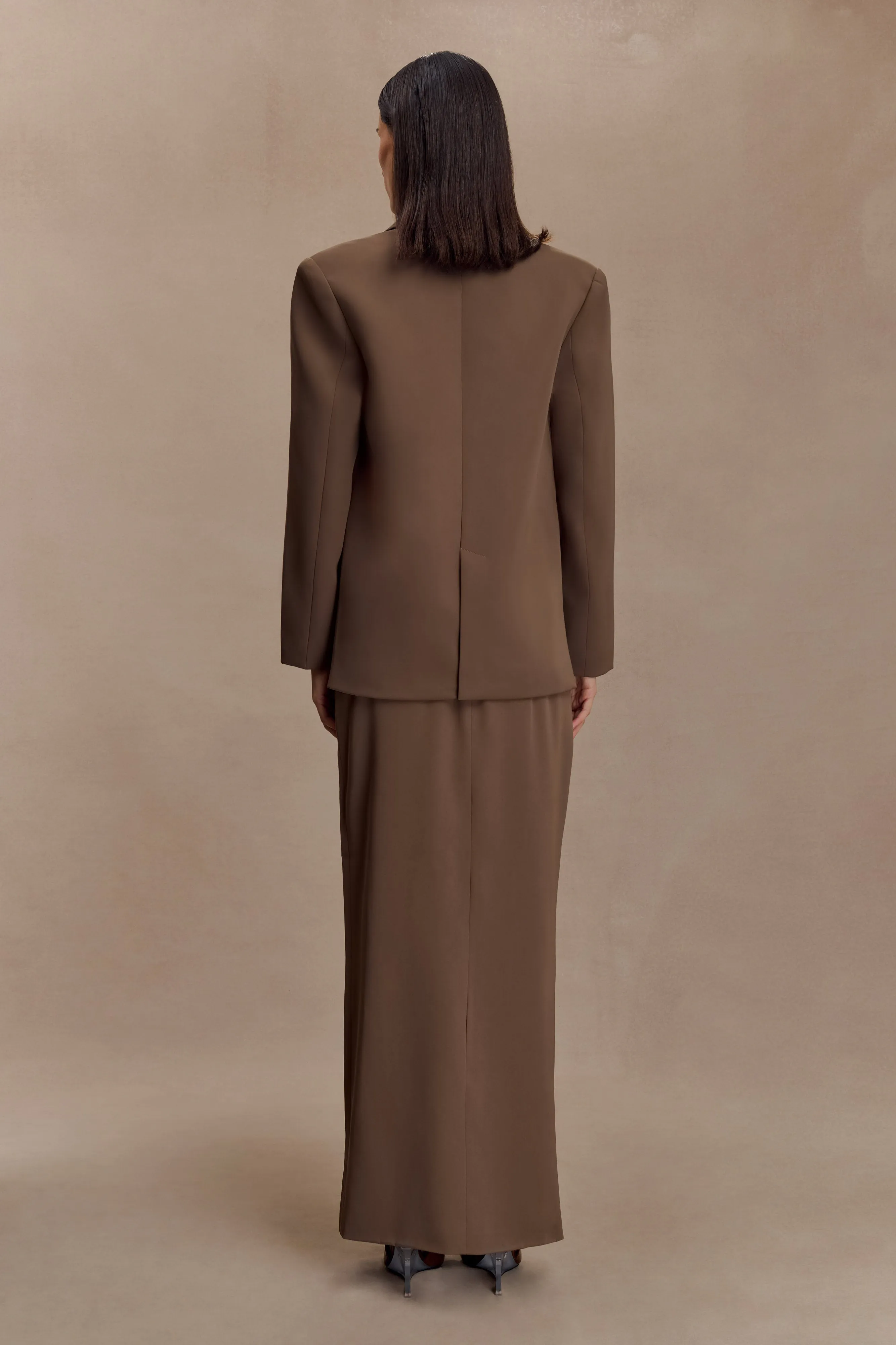 Cassie Column Maxi Skirt - Cacao Brown sold by Meshki product image thumbnail 2