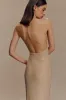 Harriet Halter Neck Diamante Maxi Dress - Sandy Gold sold by Meshki
