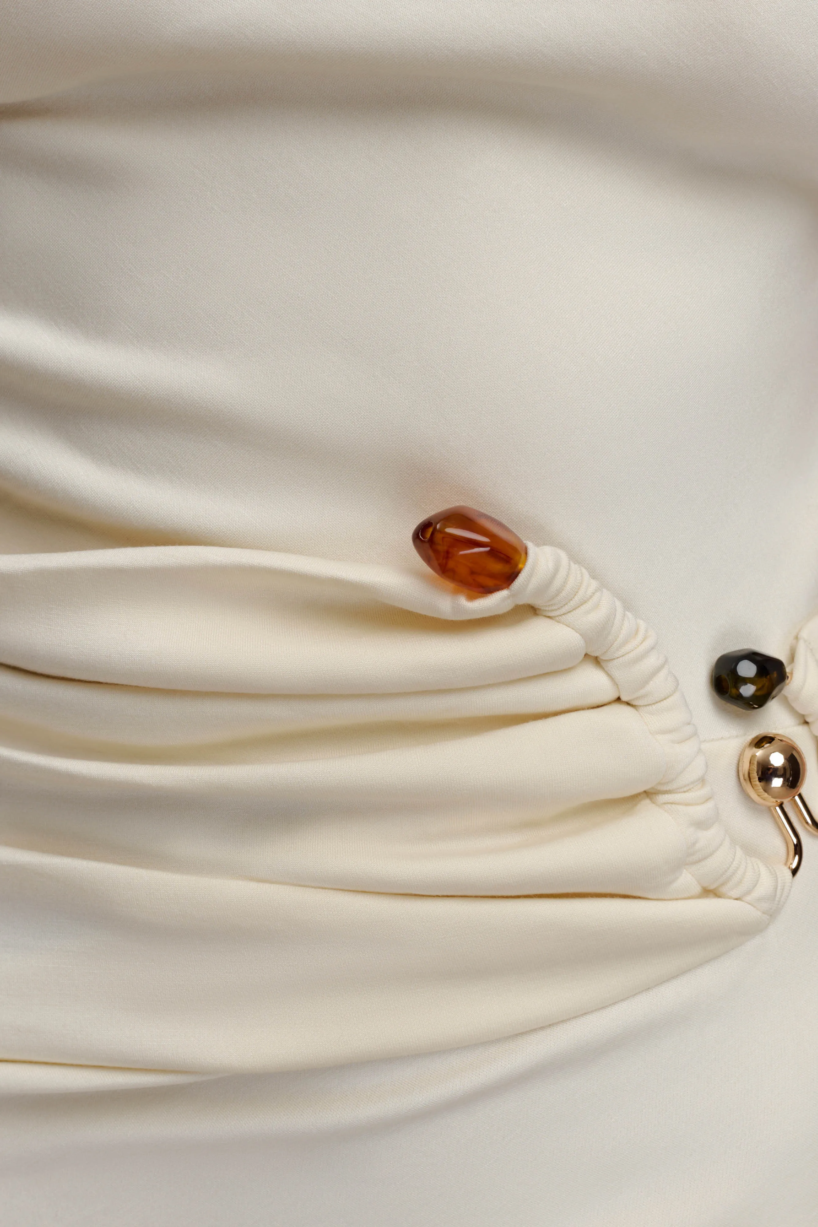 Kendra Scuba Jersey Midi Dress With Hardware - Ivory sold by Meshki product image thumbnail 5