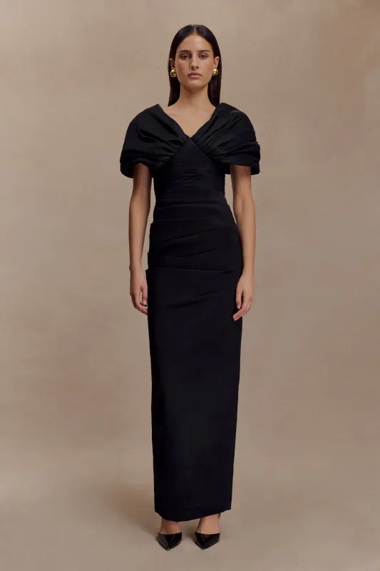 Thelma Bardot Maxi Dress - Black sold by Meshki