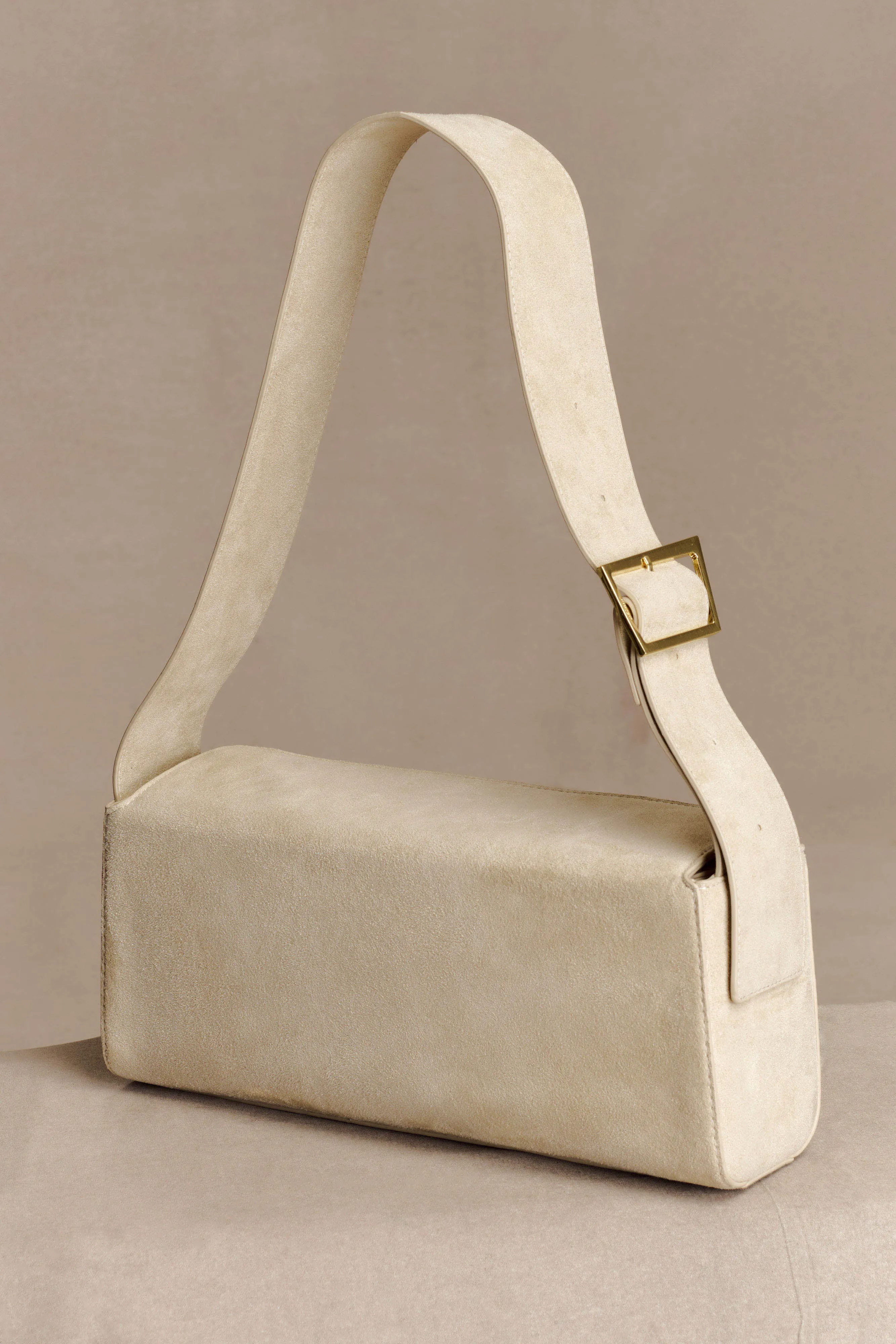Maria Faux Suede Shoulder Bag - Stone sold by Meshki product image thumbnail 4