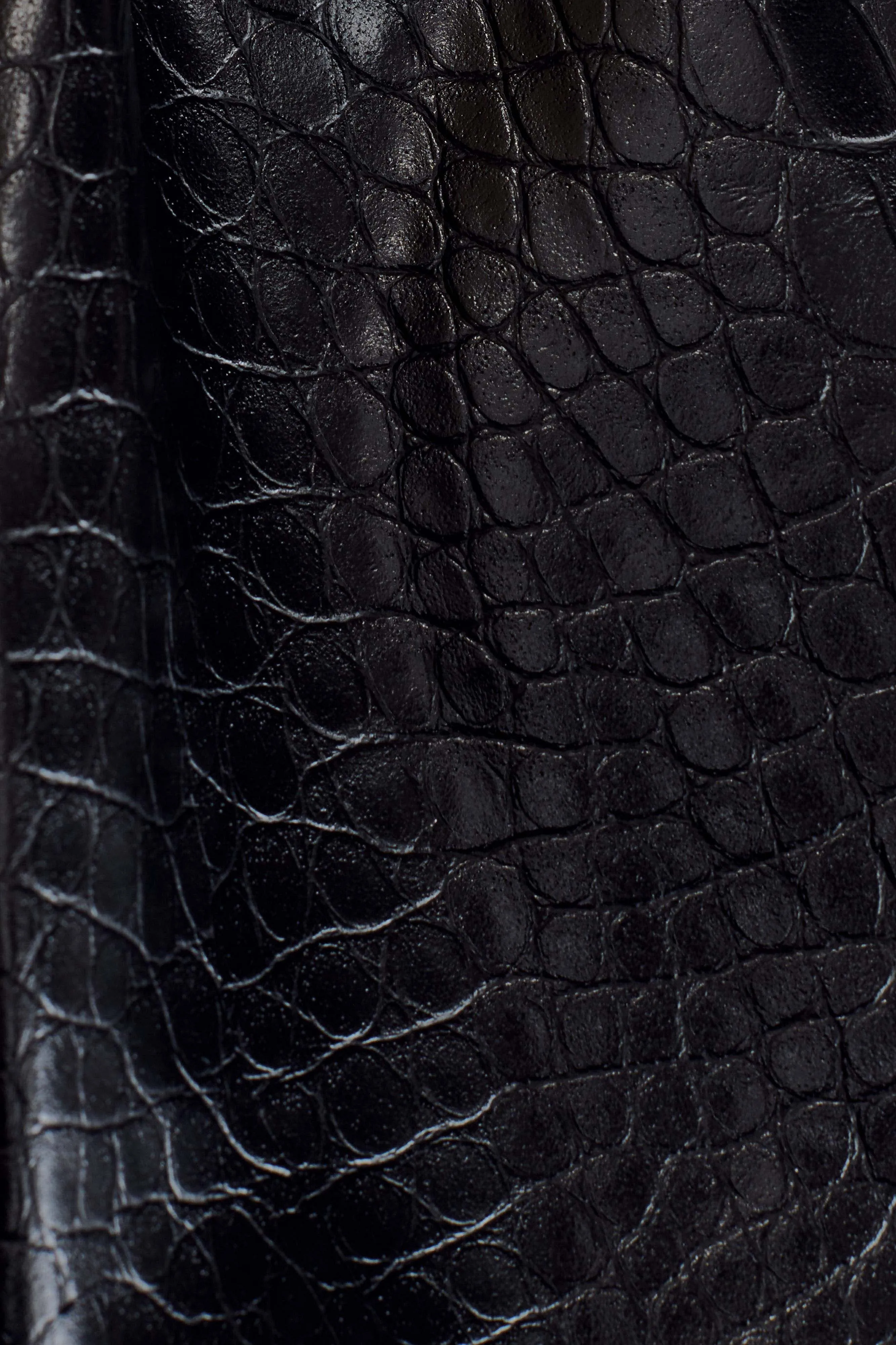Atlas Faux Leather Crocodile Gloves - Black sold by Meshki product image thumbnail 5