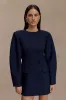 Beatrice Blazer Mini Dress - Navy sold by Meshki