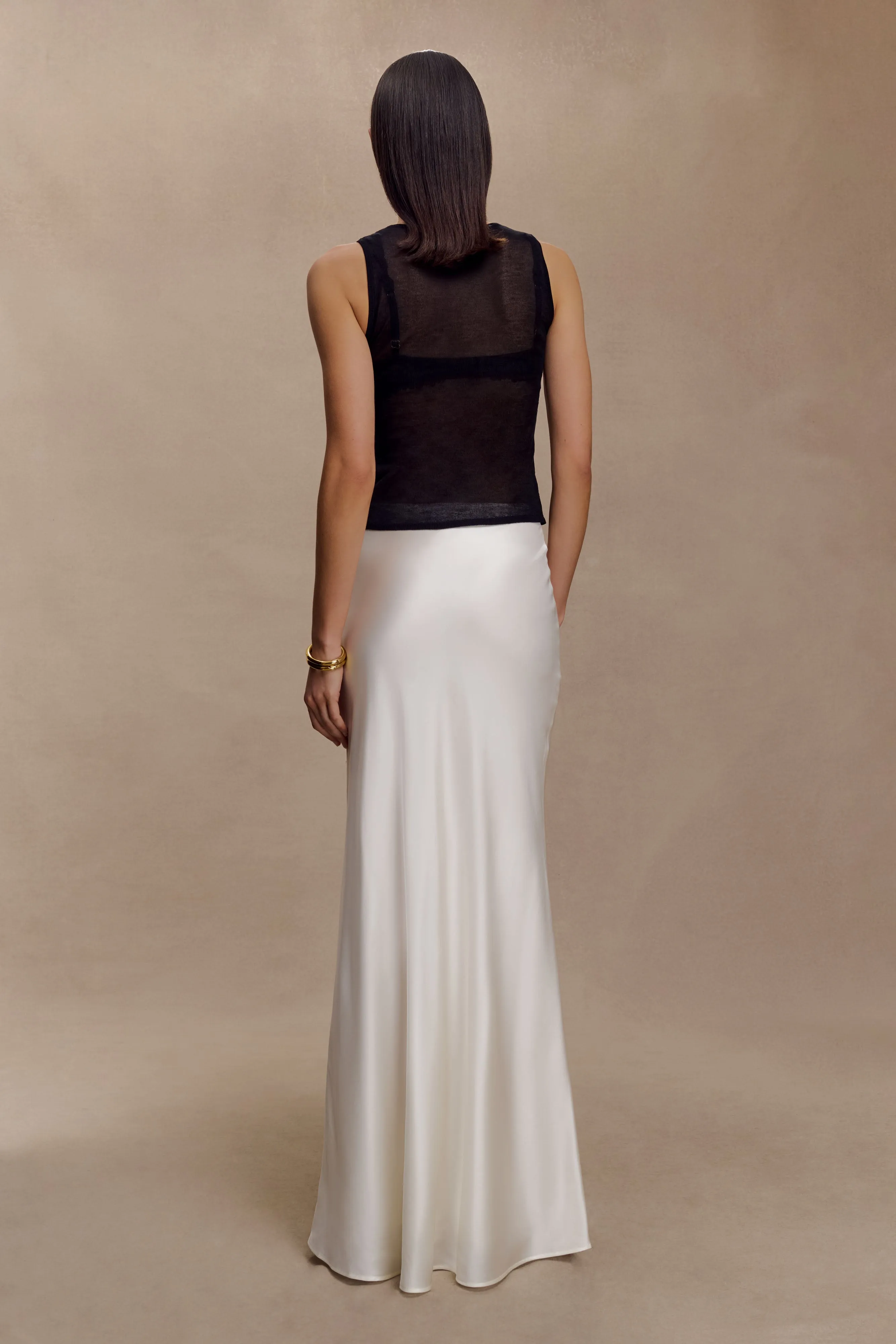 Sabrina Silk Blend Maxi Skirt - Ivory sold by Meshki product image thumbnail 2