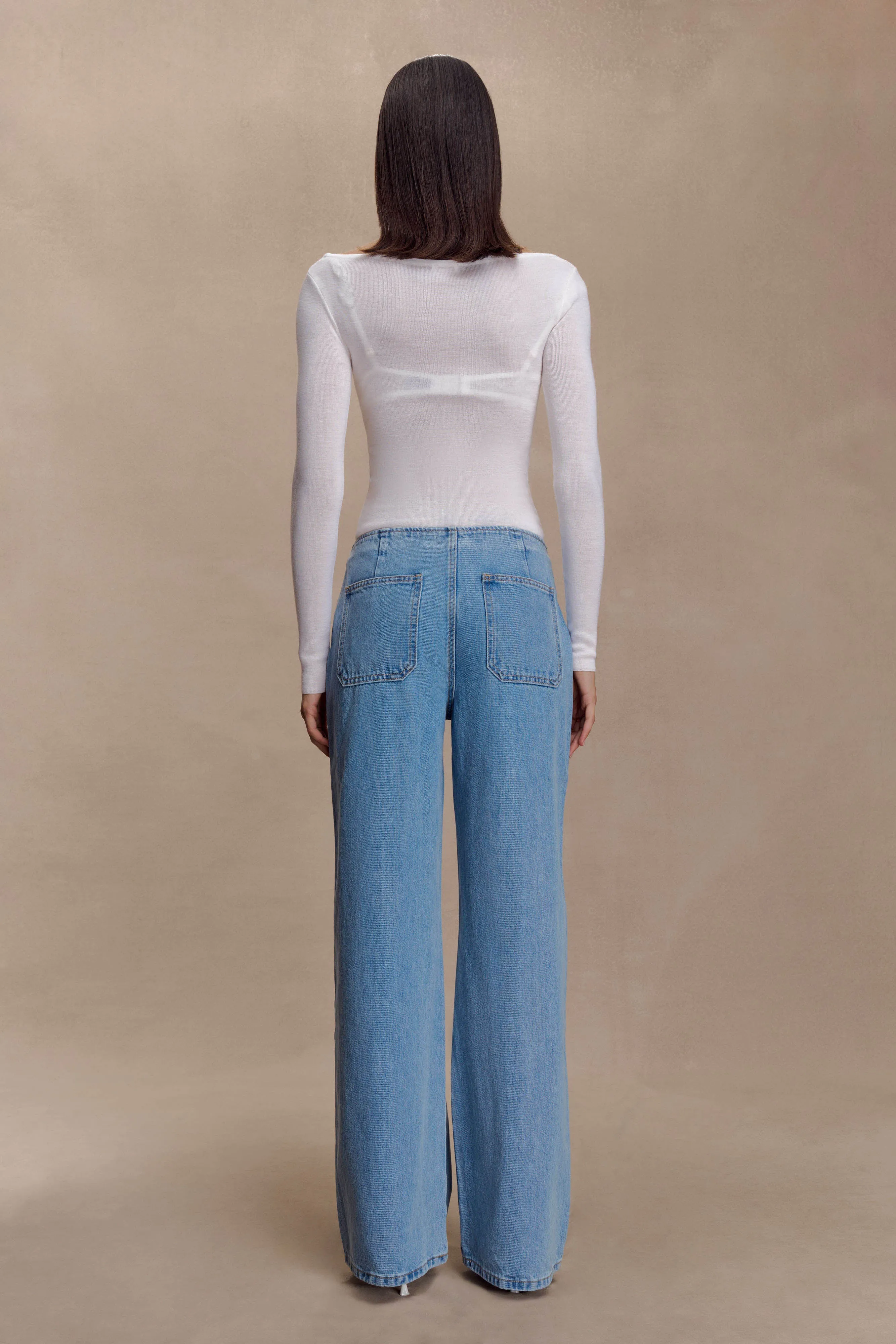 Paedyn Merino Wool Ribbed Long Sleeve Top - Ivory sold by Meshki product image thumbnail 4