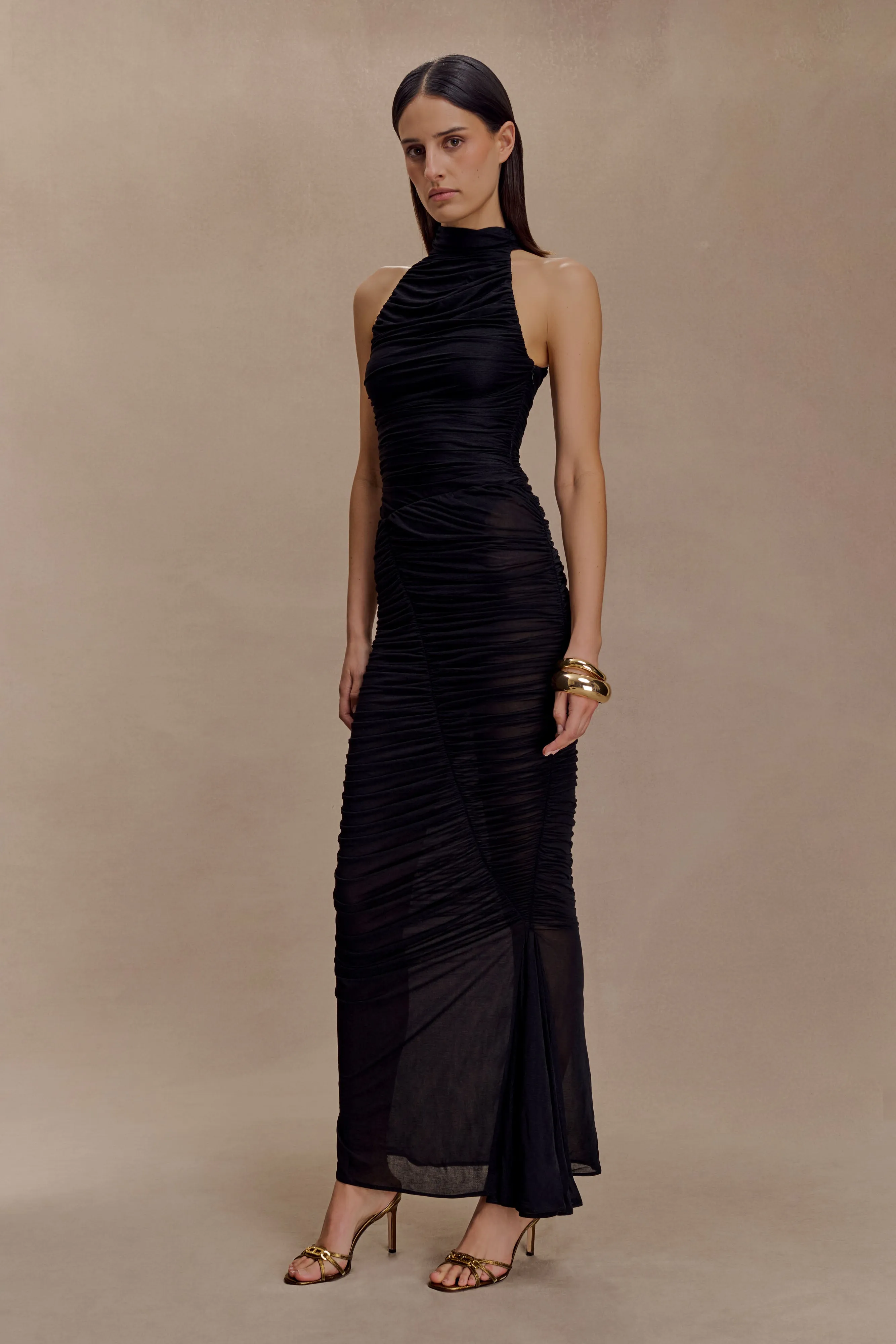 Matilda Ruched Mesh Bodysuit - Black sold by Meshki product image thumbnail 5