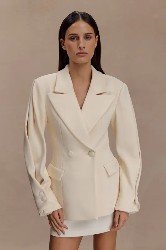 Wesley Structured Blazer - Buttercream made by Meshki