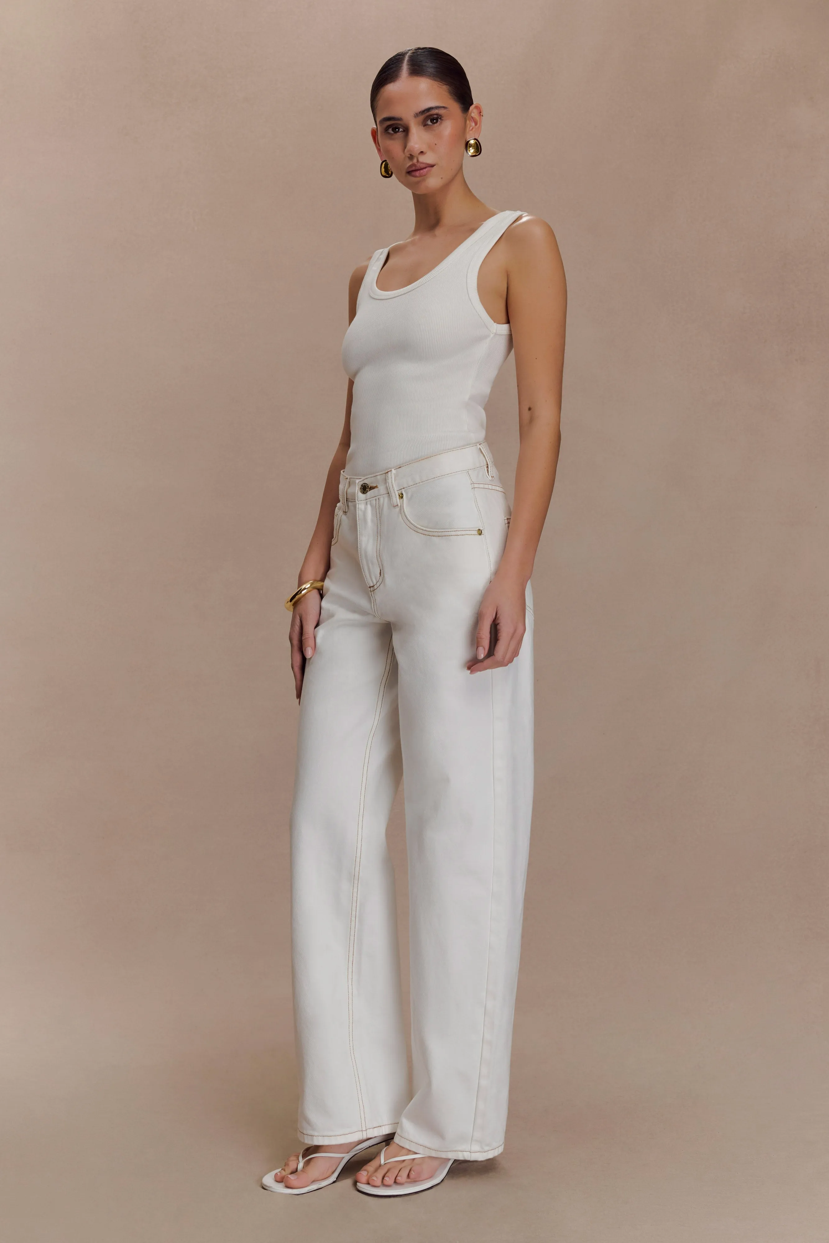 Maeva Scoop Tank Top - Ivory sold by Meshki product image thumbnail 5