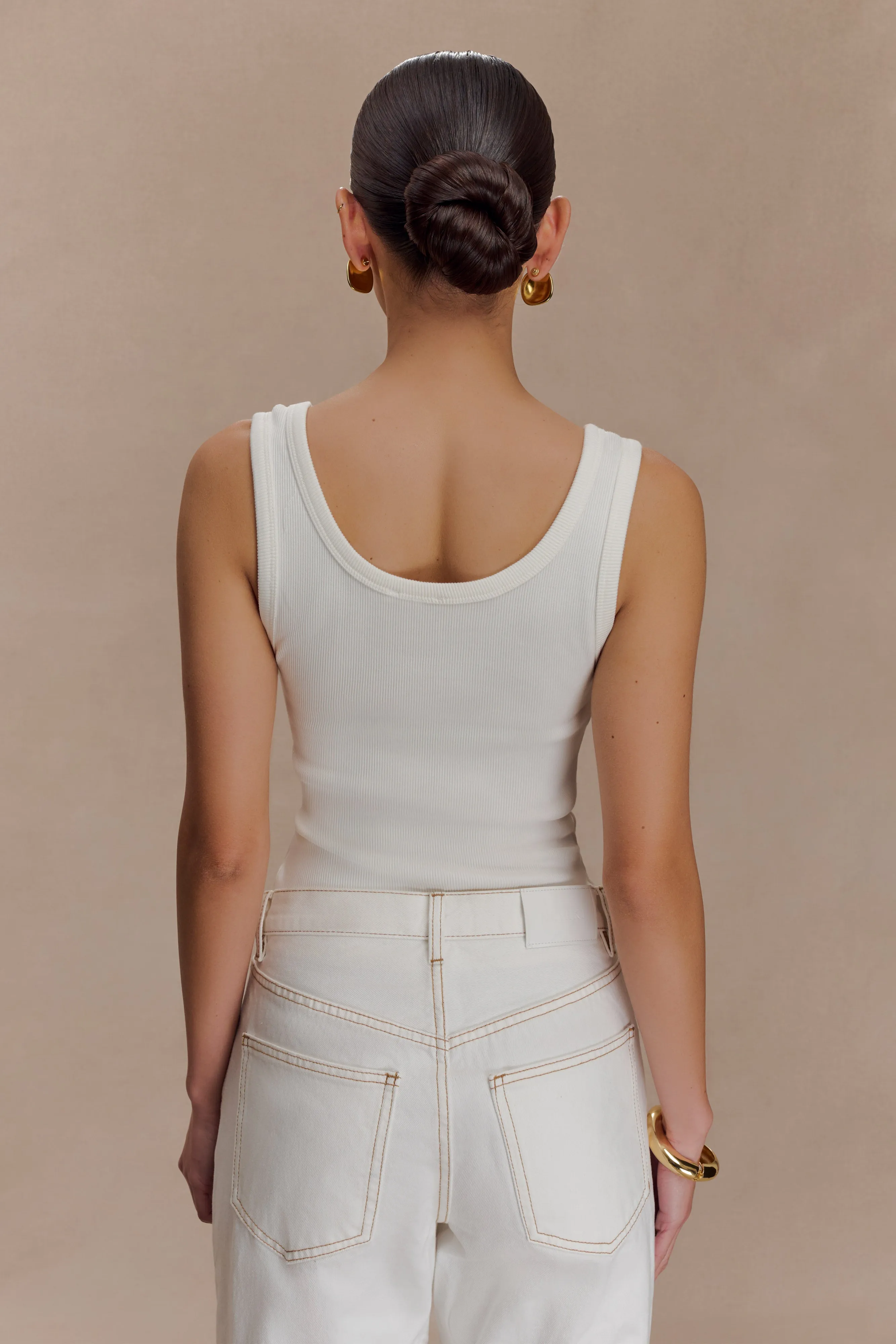 Maeva Scoop Tank Top - Ivory sold by Meshki product image thumbnail 4