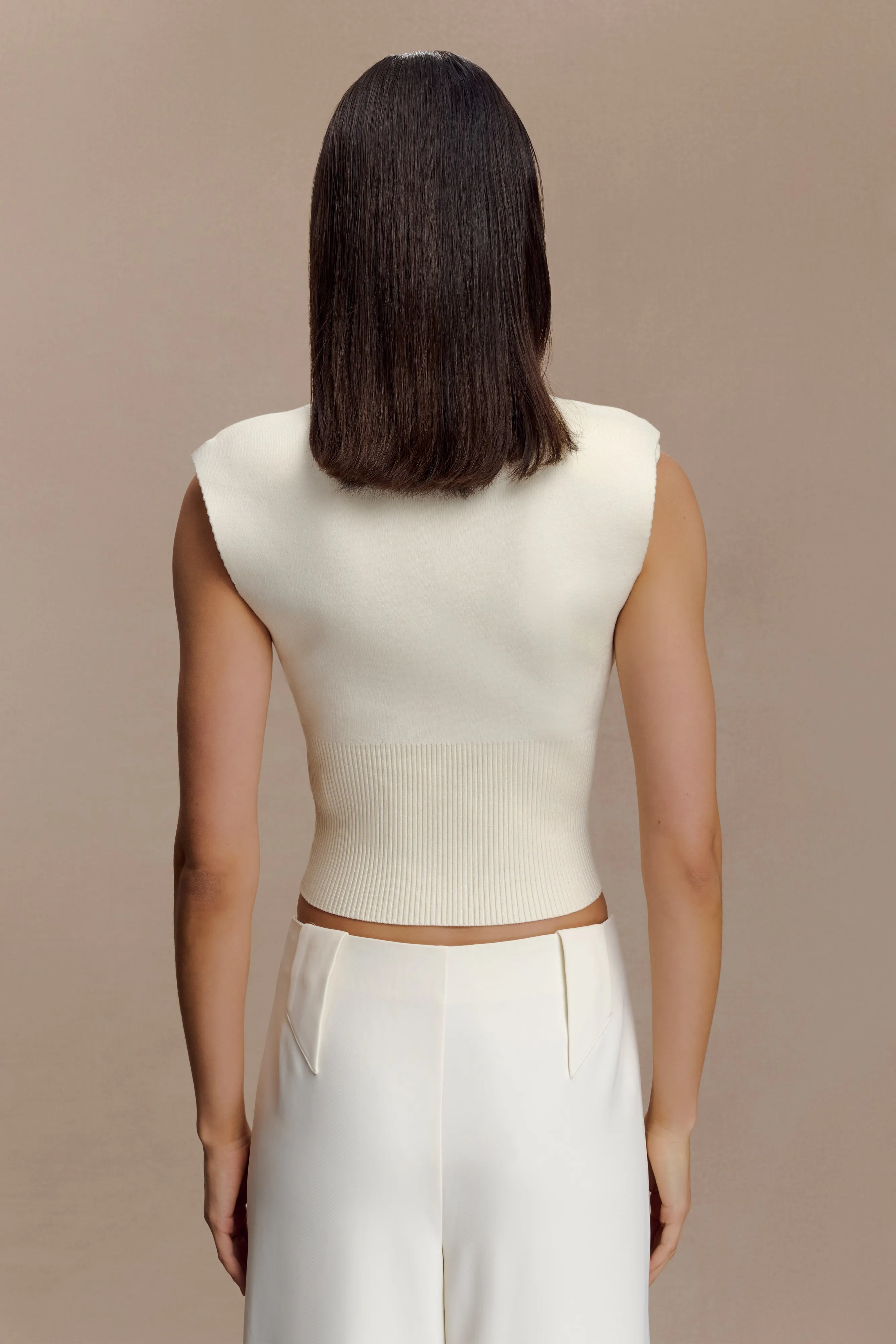 Sharpay Sleeveless Knit Top - Ivory sold by Meshki product image thumbnail 2