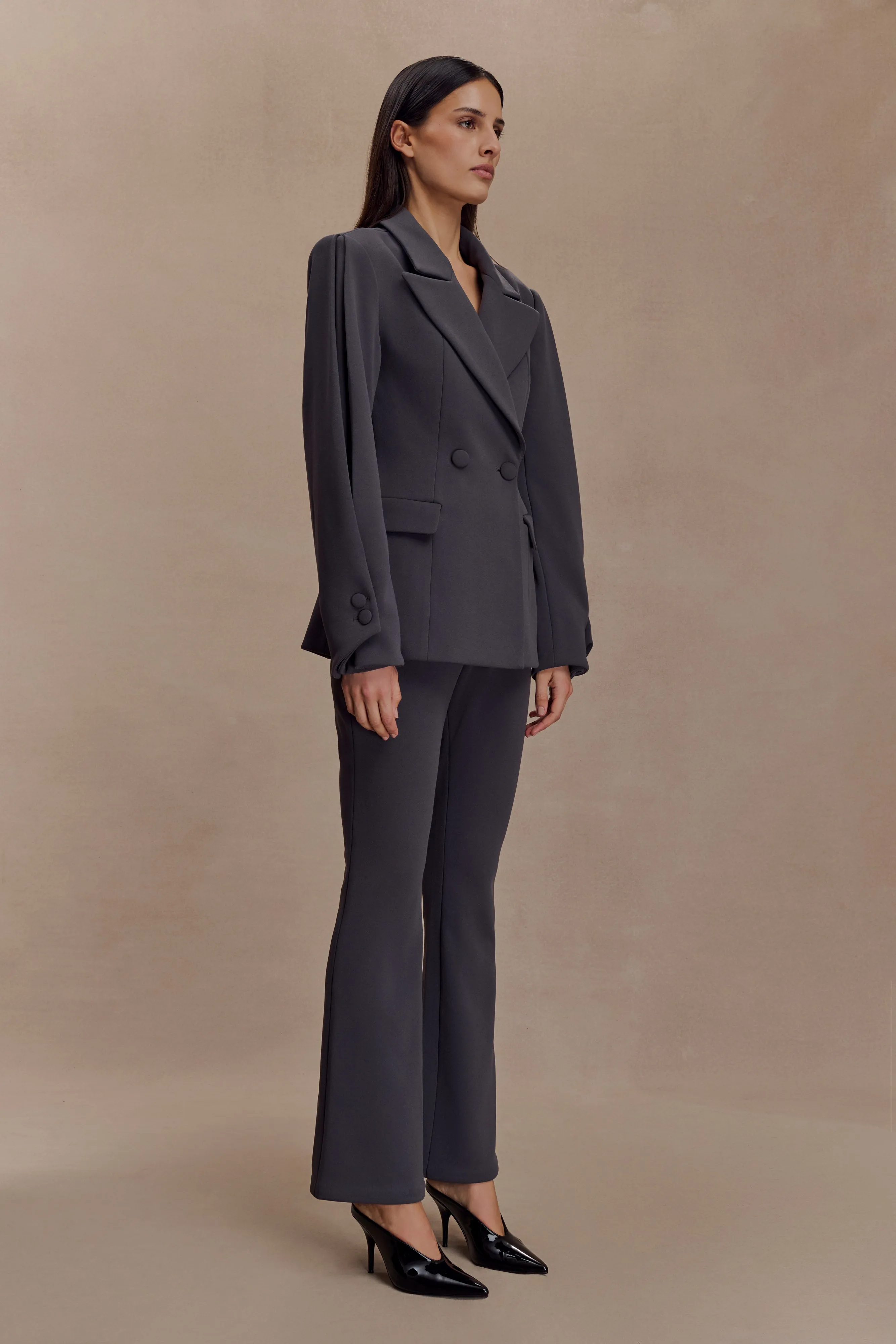 Wesley Structured Blazer - Charcoal Shadow sold by Meshki product image thumbnail 4