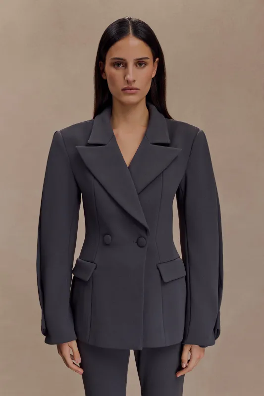 Wesley Structured Blazer - Charcoal Shadow made by Meshki