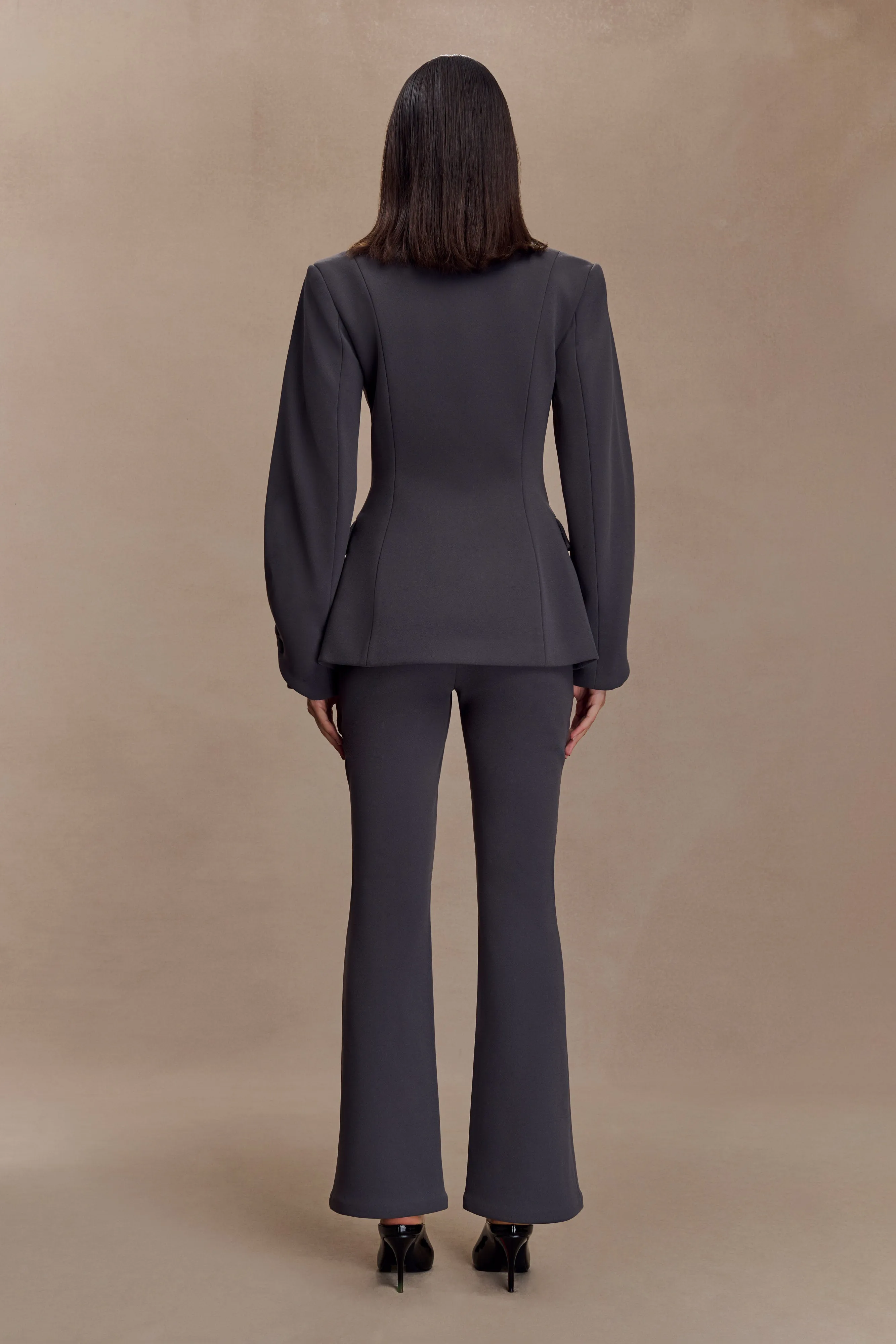 Wesley Structured Blazer - Charcoal Shadow sold by Meshki product image thumbnail 5
