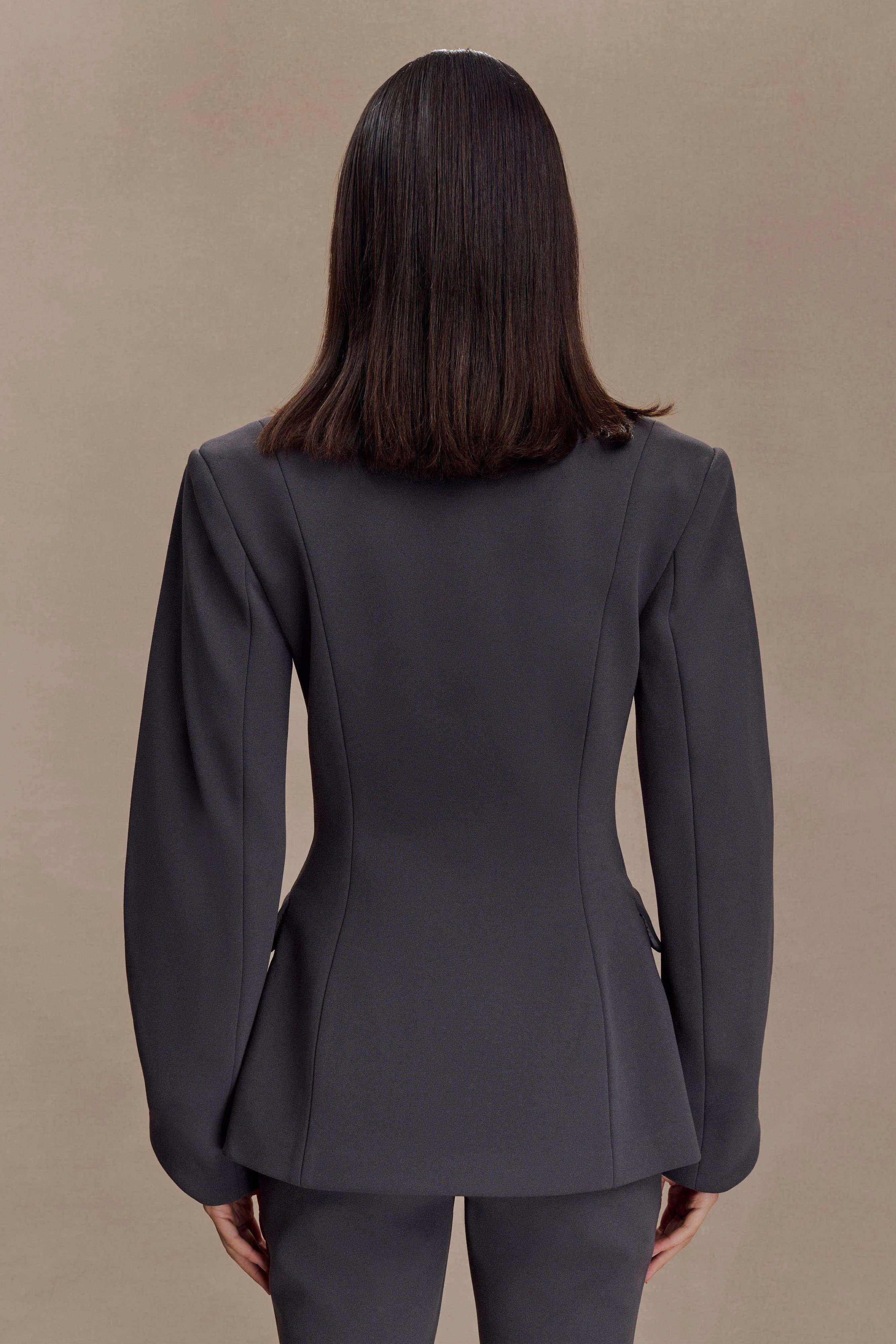 Wesley Structured Blazer - Charcoal Shadow sold by Meshki product image thumbnail 2