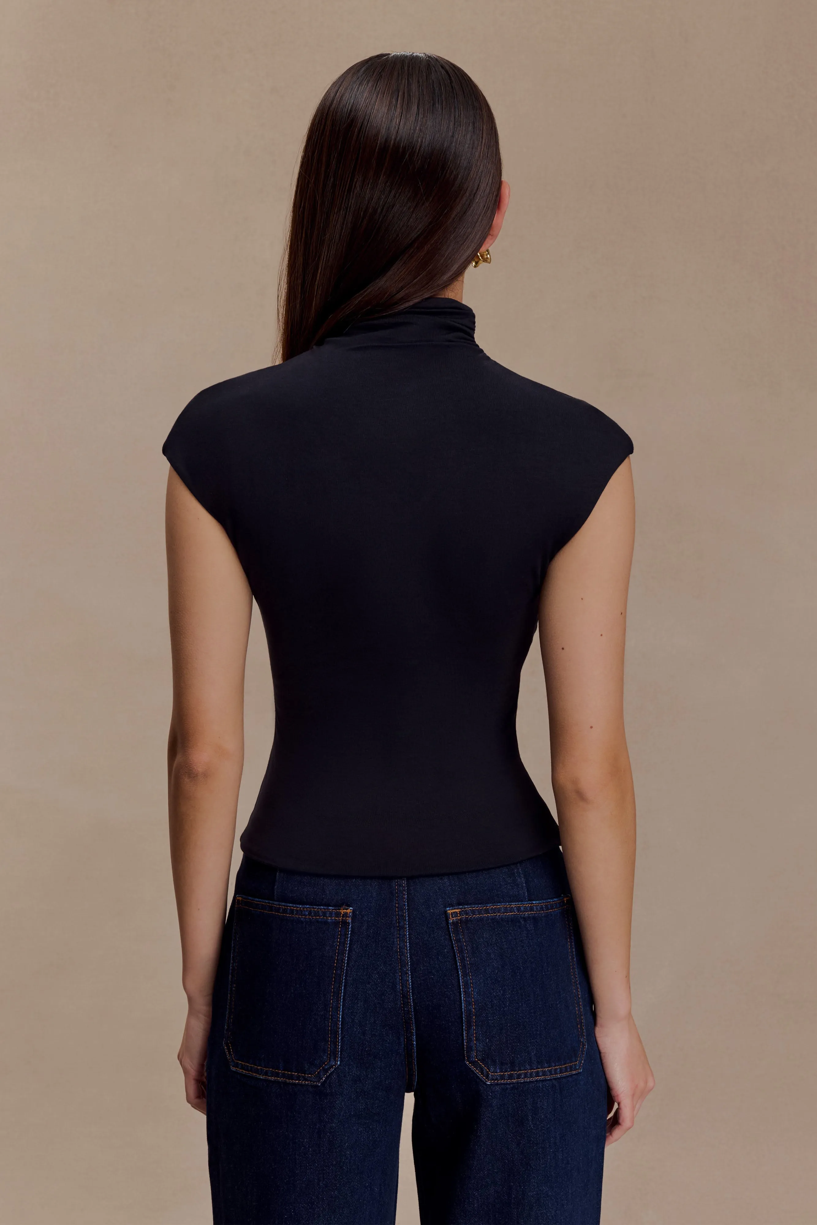 Freesia High Neck Sleeveless Top - Black sold by Meshki product image thumbnail 2