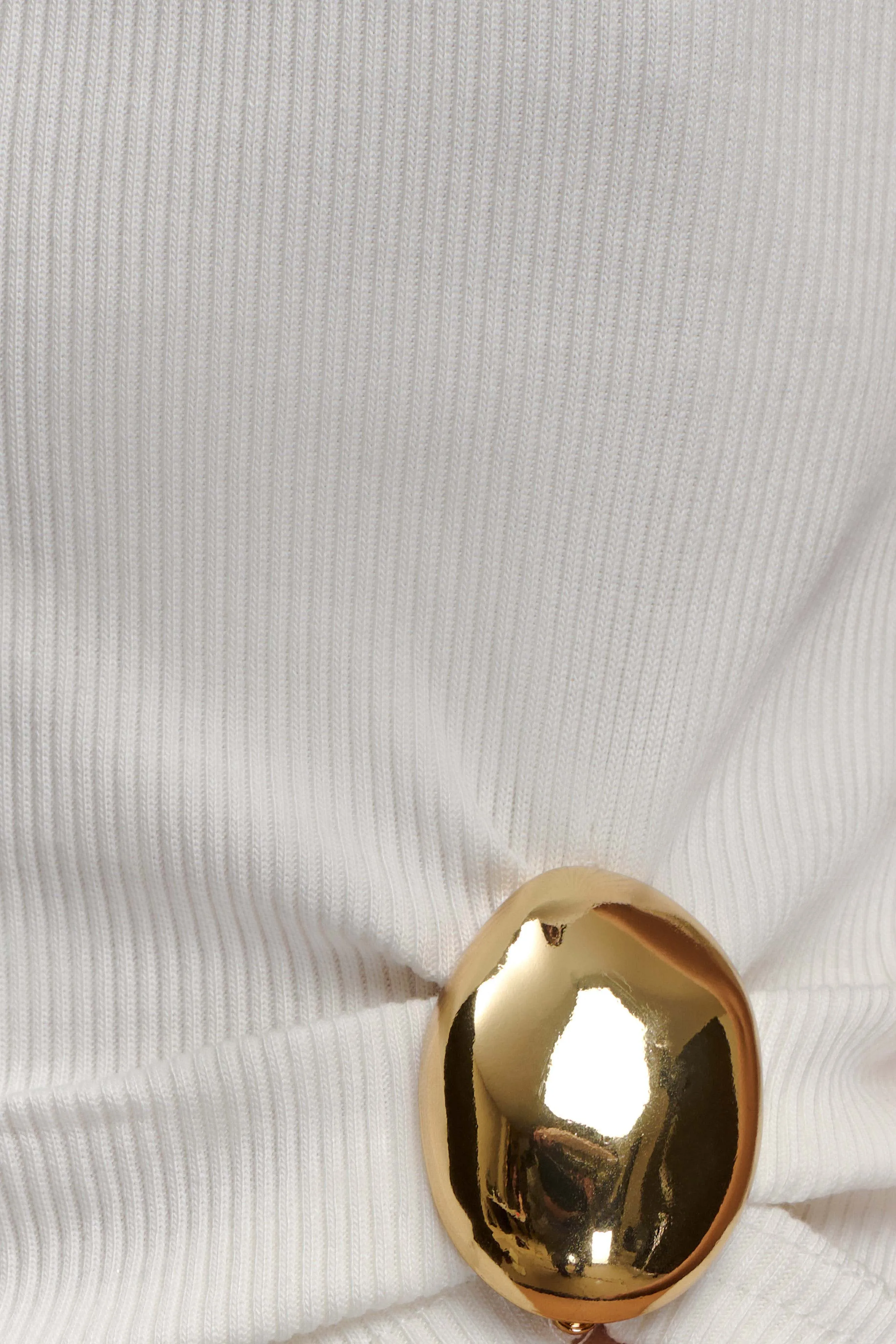 Lola Ribbed Sleeveless Top With Hardware - White sold by Meshki product image thumbnail 5