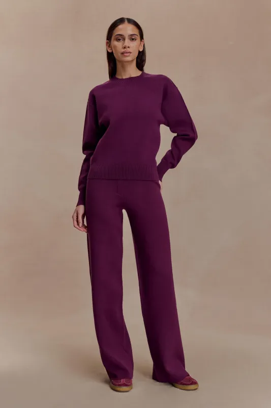 Lauren Knit Trouser - Plum sold by Meshki