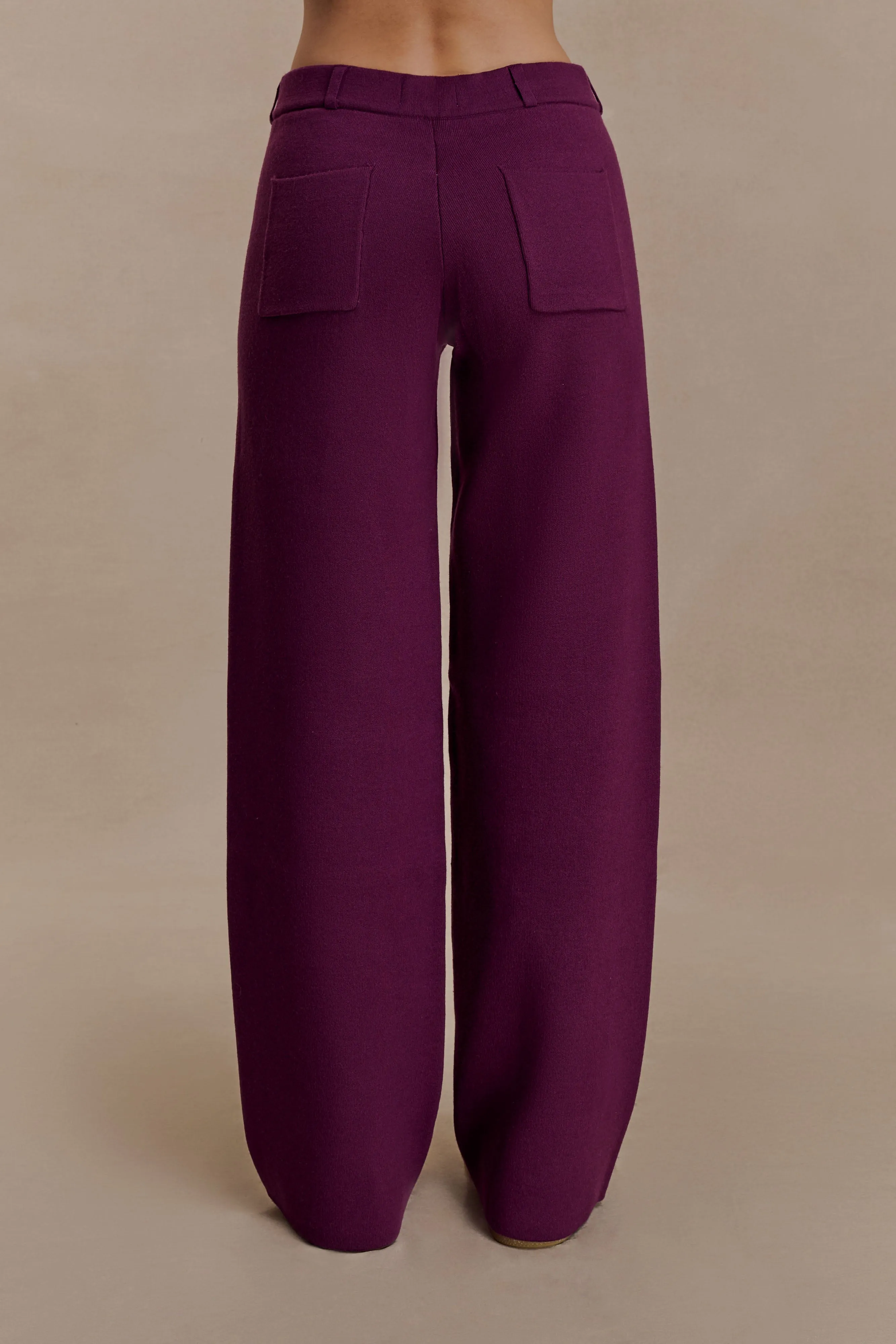 Lauren Knit Trouser - Plum sold by Meshki product image thumbnail 5