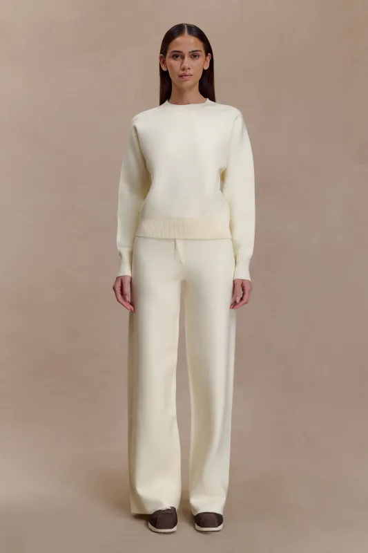 Lauren Knit Trouser - Ivory sold by Meshki