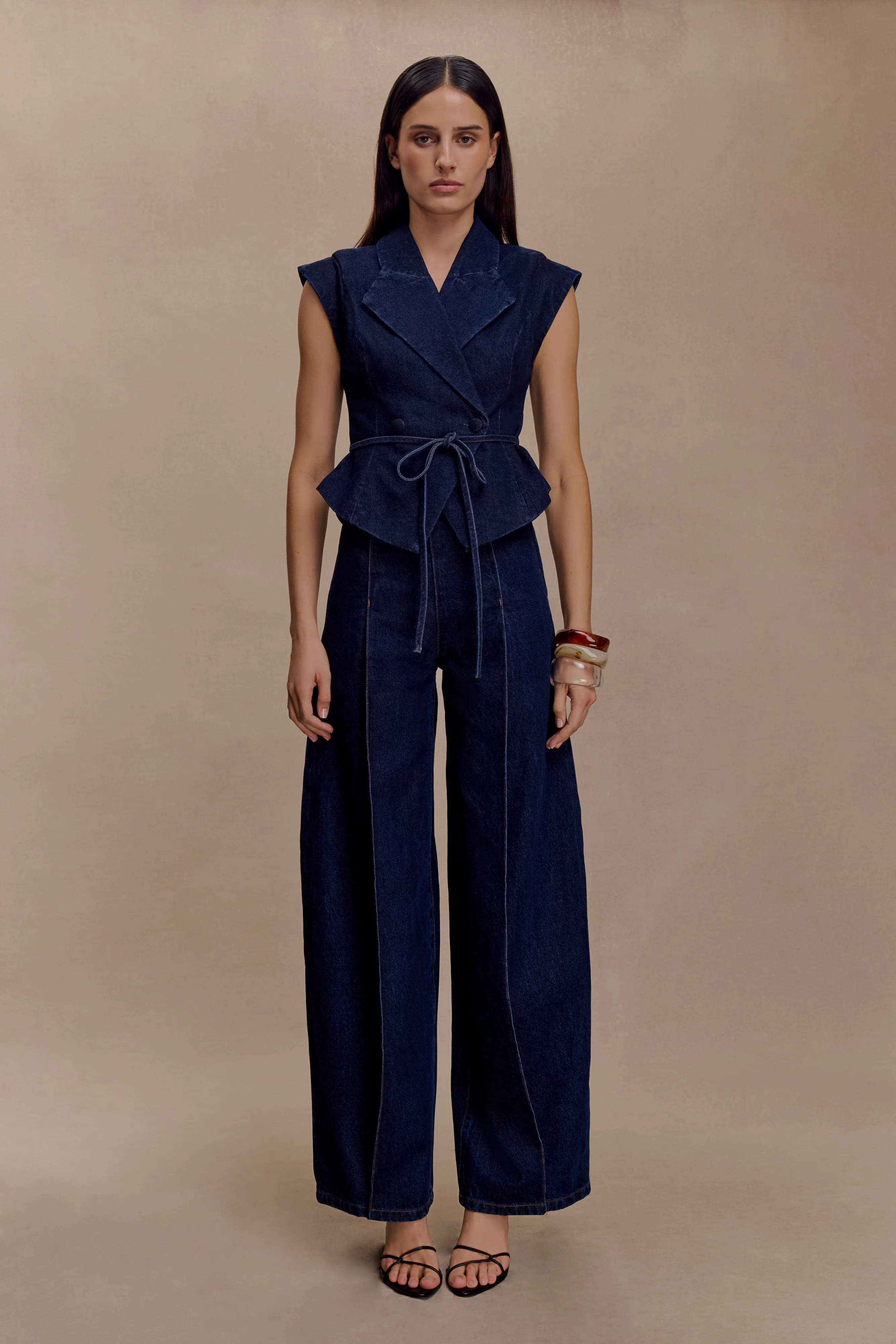 Beatrix High Rise Denim Jeans - Indigo Blue sold by Meshki