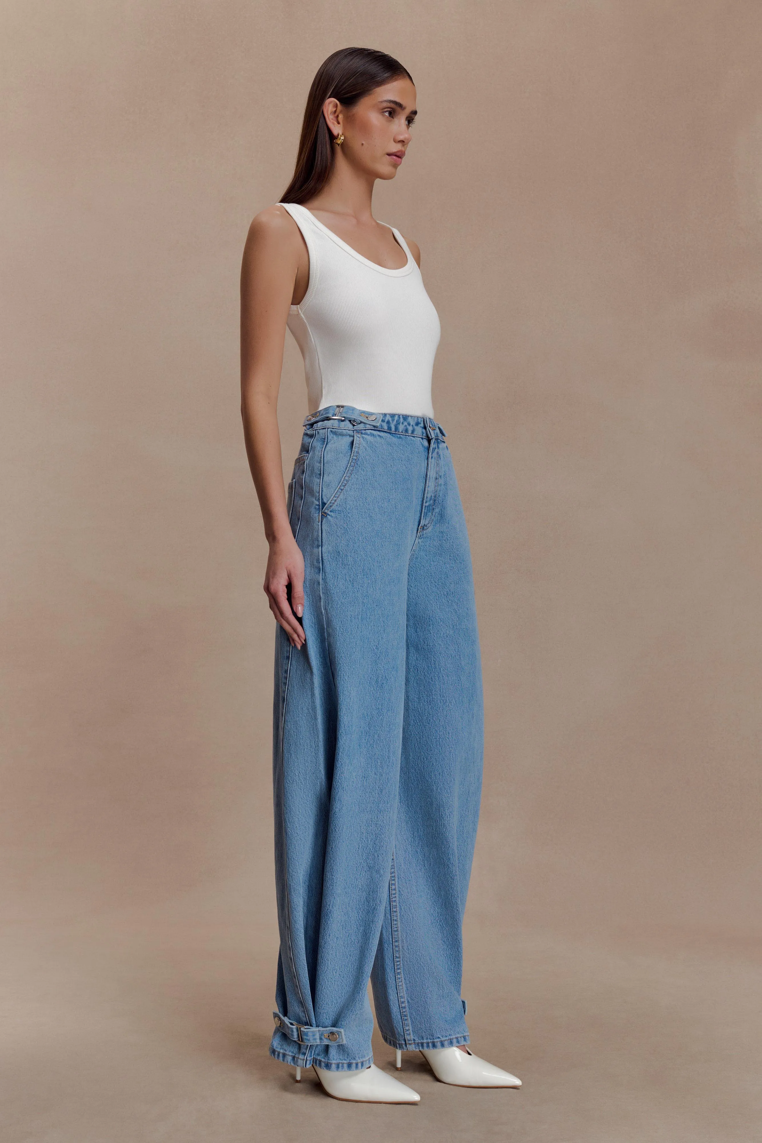 Flossie Multi Way Denim Jeans - Classic Blue sold by Meshki product image thumbnail 3