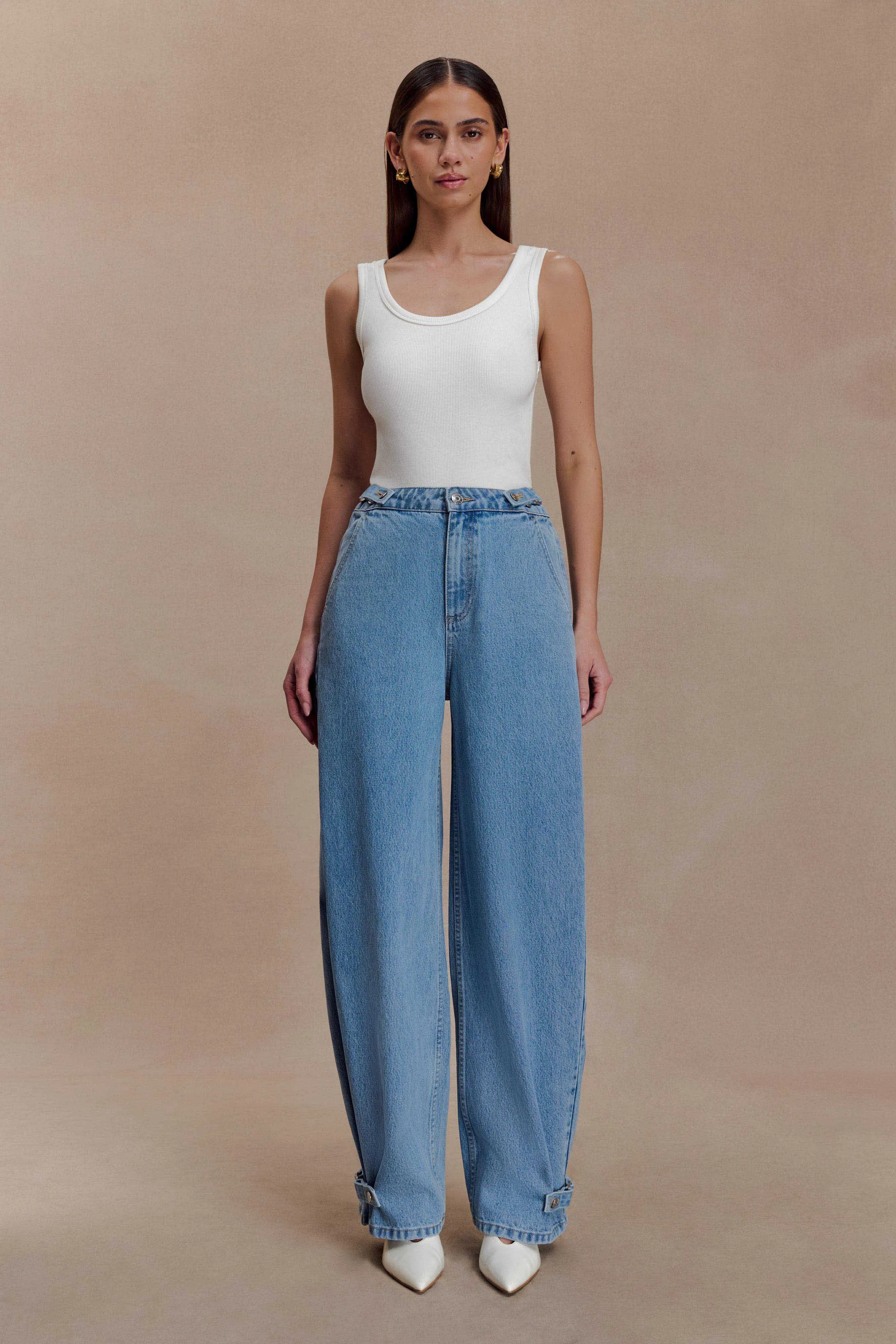 Flossie Multi Way Denim Jeans - Classic Blue sold by Meshki