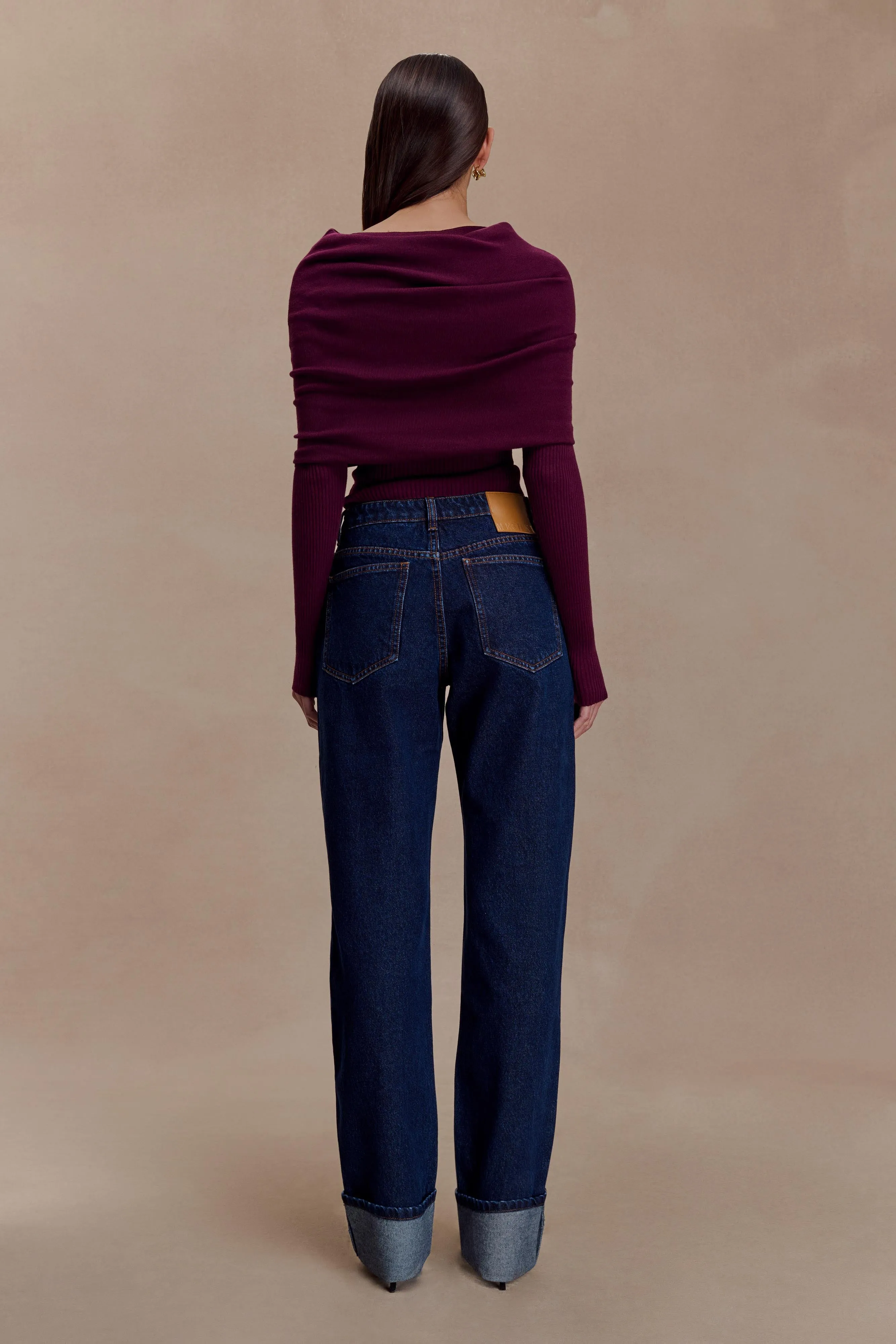 Kirralee Straight Leg Cuffed Jeans - Indigo Blue sold by Meshki product image thumbnail 4