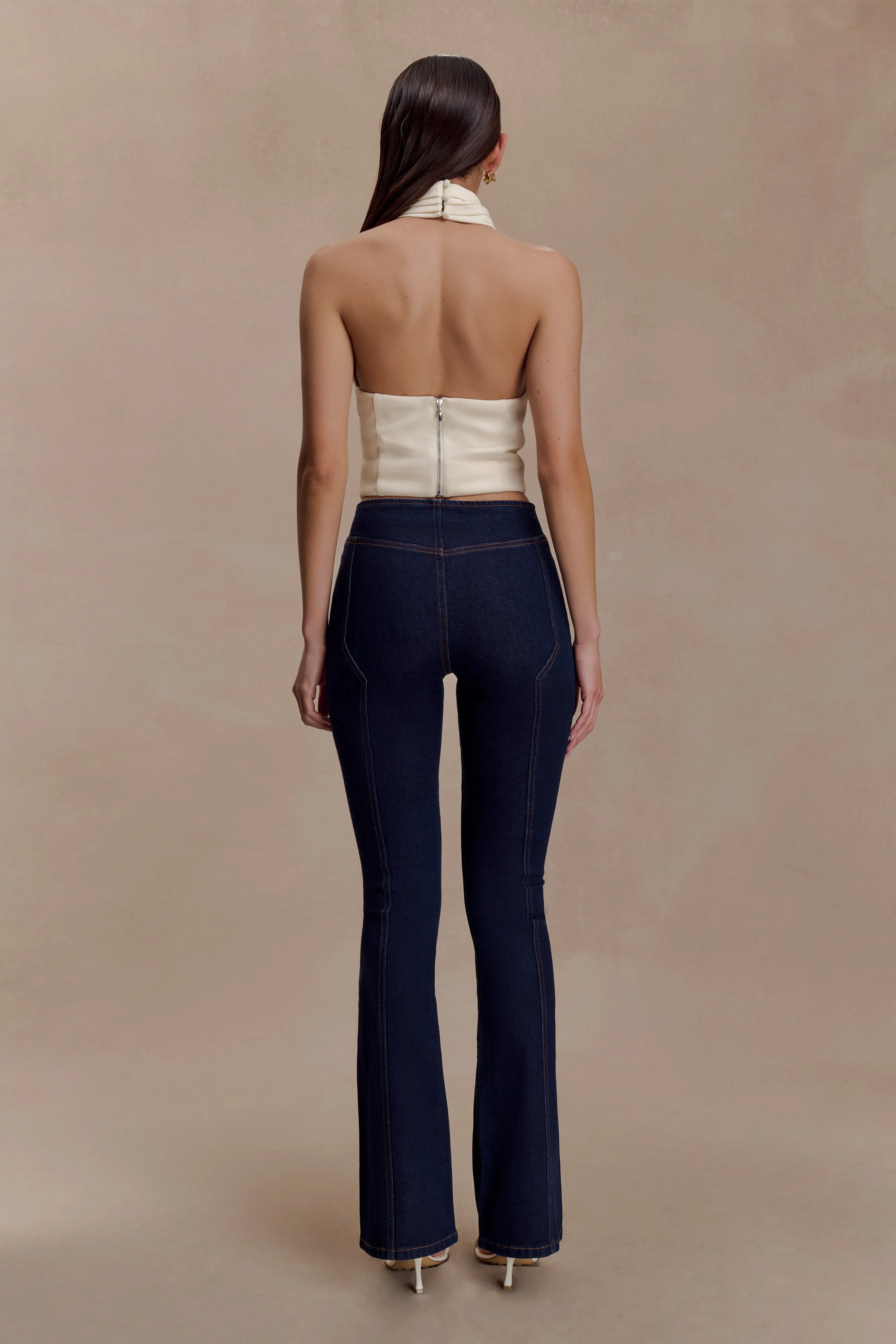 Clio Paneled Flare Jeans - Indigo Blue sold by Meshki product image thumbnail 3
